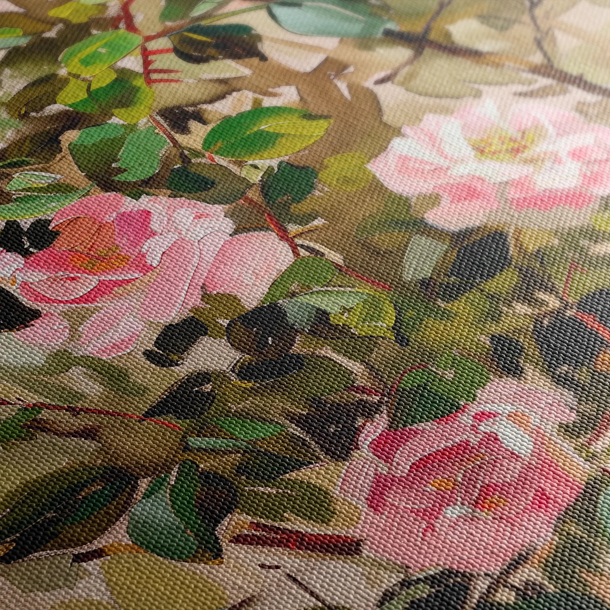 Floral 840 Canvas Art 18" x 24" / 45 x 60 cm / Black