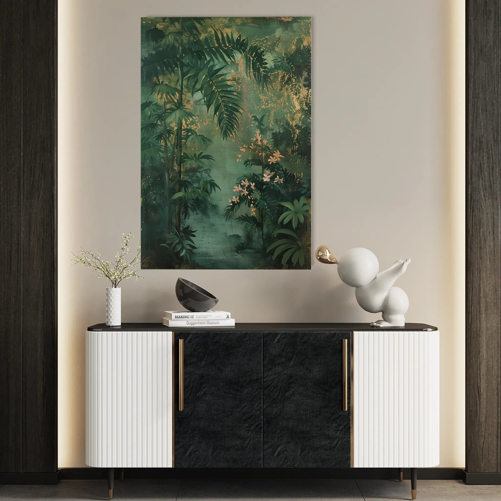 Floral 841 Canvas Art 18" x 24" / 45 x 60 cm / Black