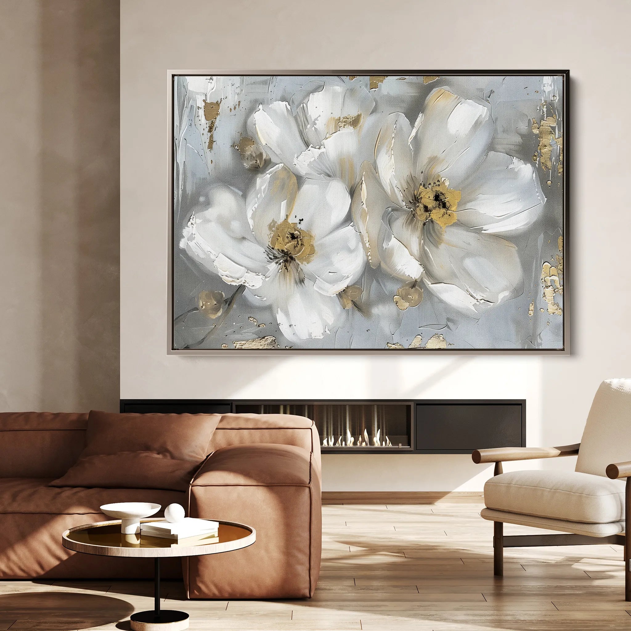Floral 842 Canvas Art 18" x 24" / 45 x 60 cm / Black