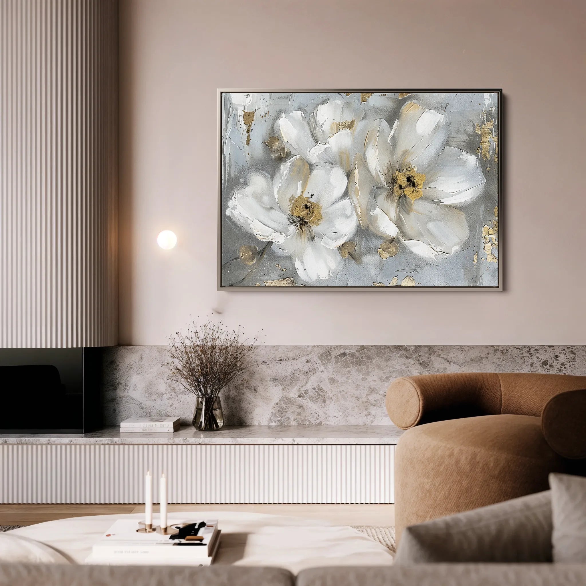 Floral 842 Canvas Art 18" x 24" / 45 x 60 cm / Black