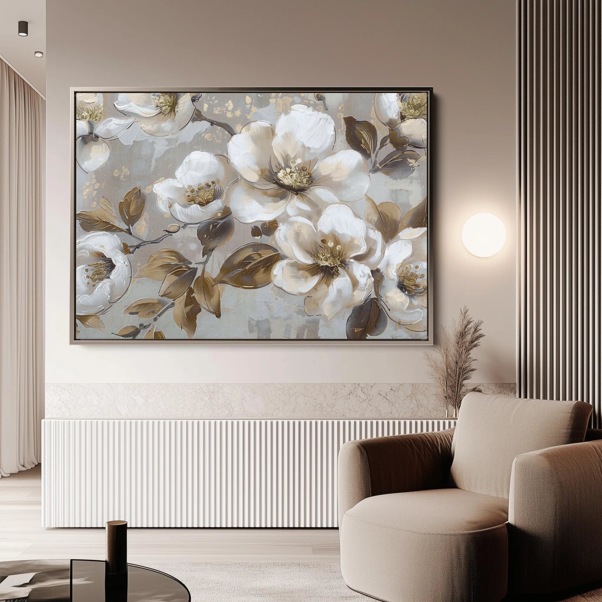Floral 843 Canvas Art 18" x 24" / 45 x 60 cm / Black