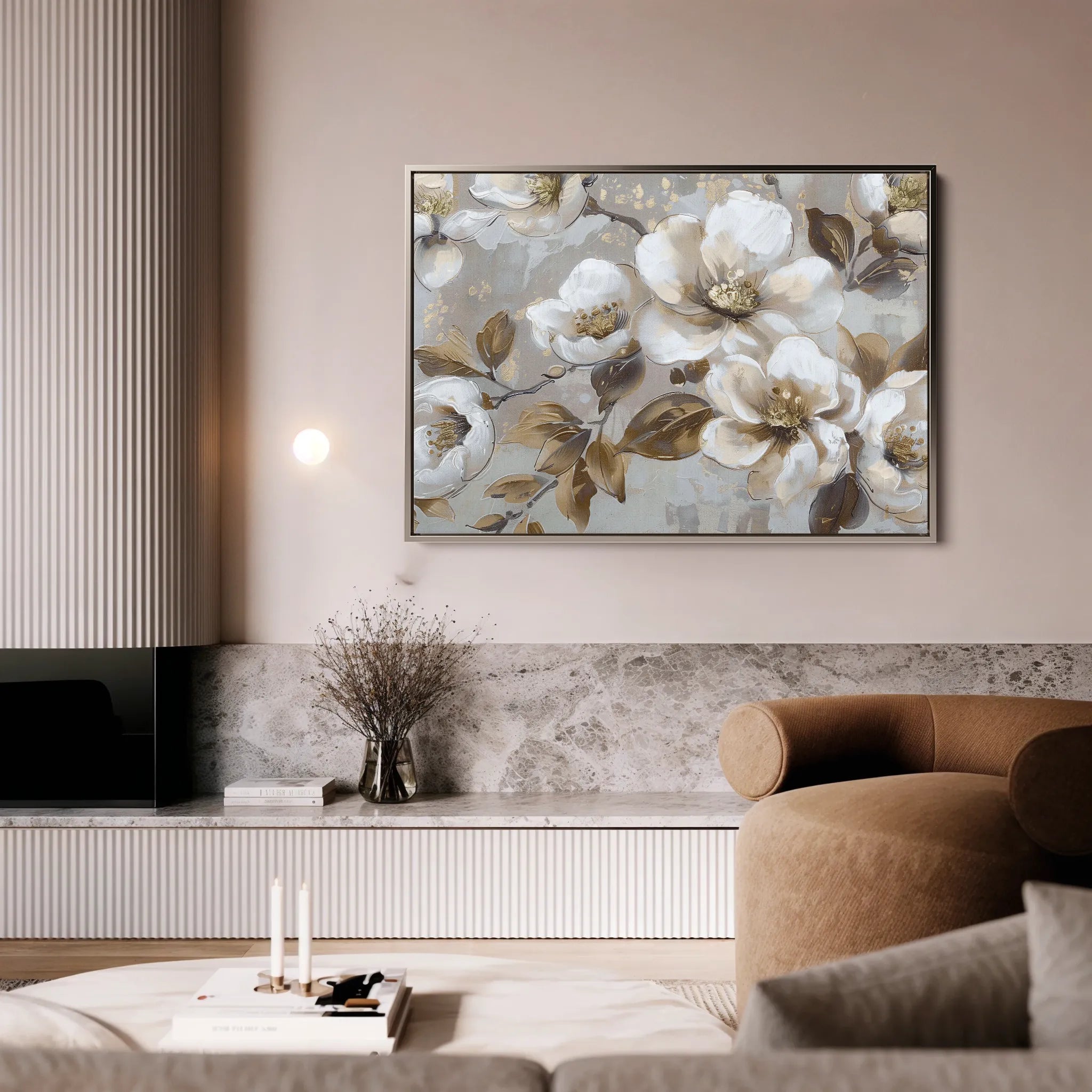 Floral 843 Canvas Art 18" x 24" / 45 x 60 cm / Black