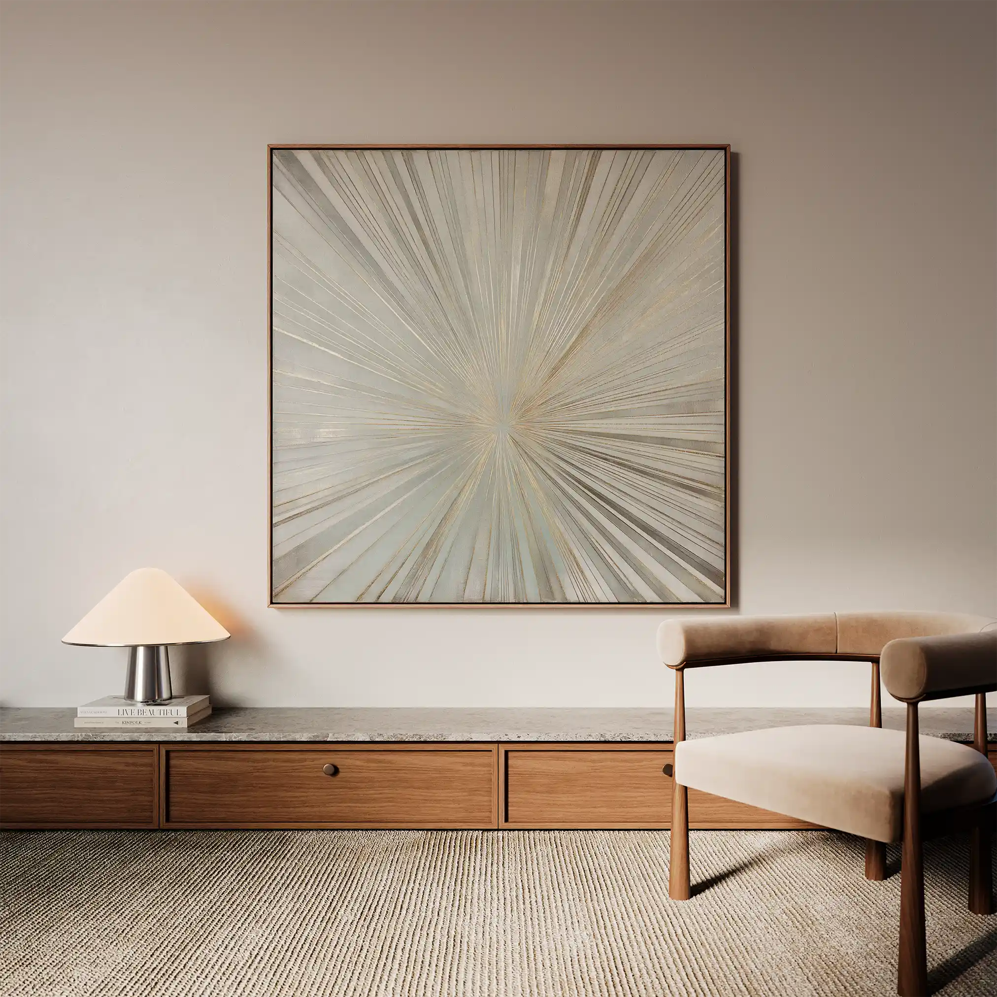 Abstract 845 Canvas Art 16" x 16" / 40 x 40 cm / Black