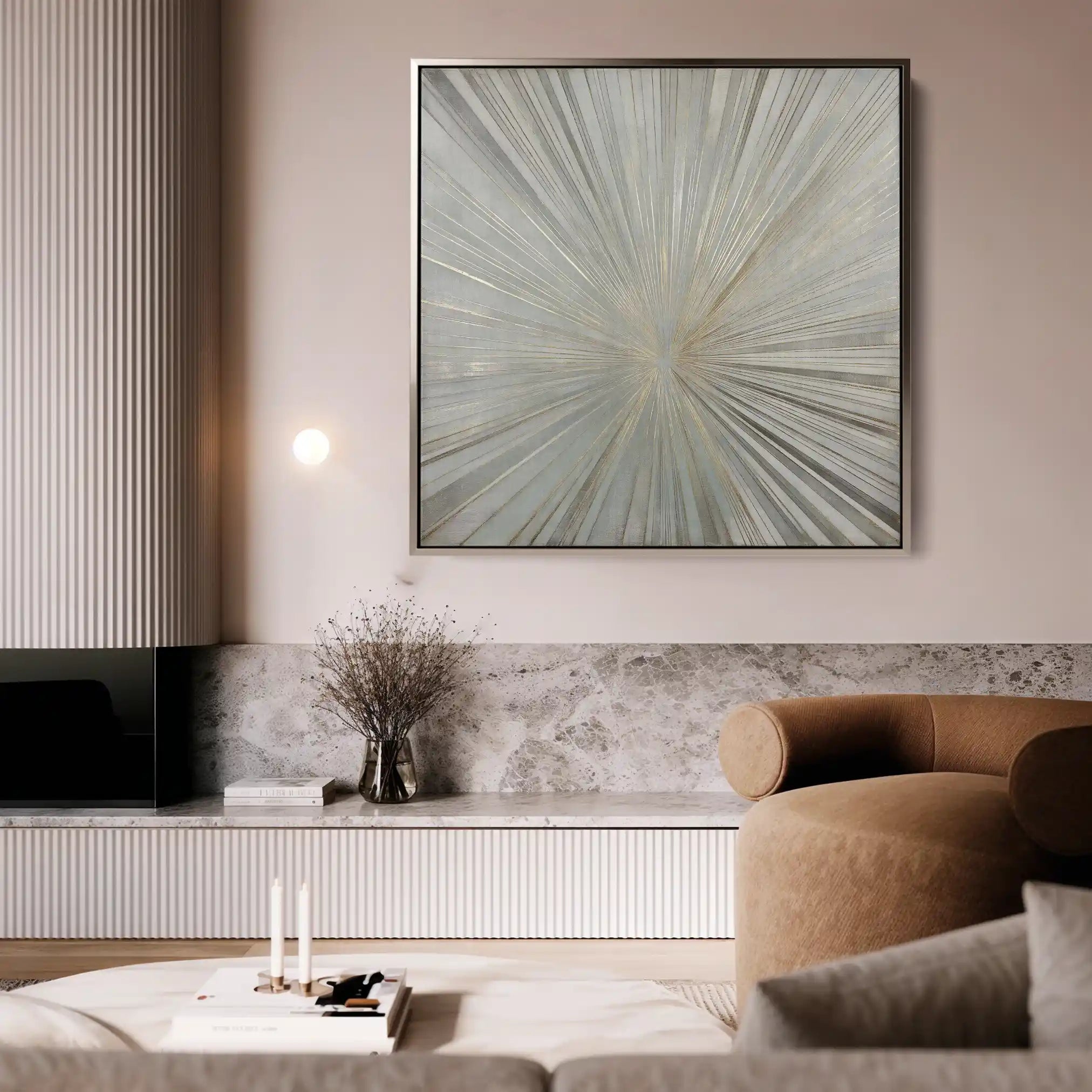 Abstract 845 Canvas Art 16" x 16" / 40 x 40 cm / Black