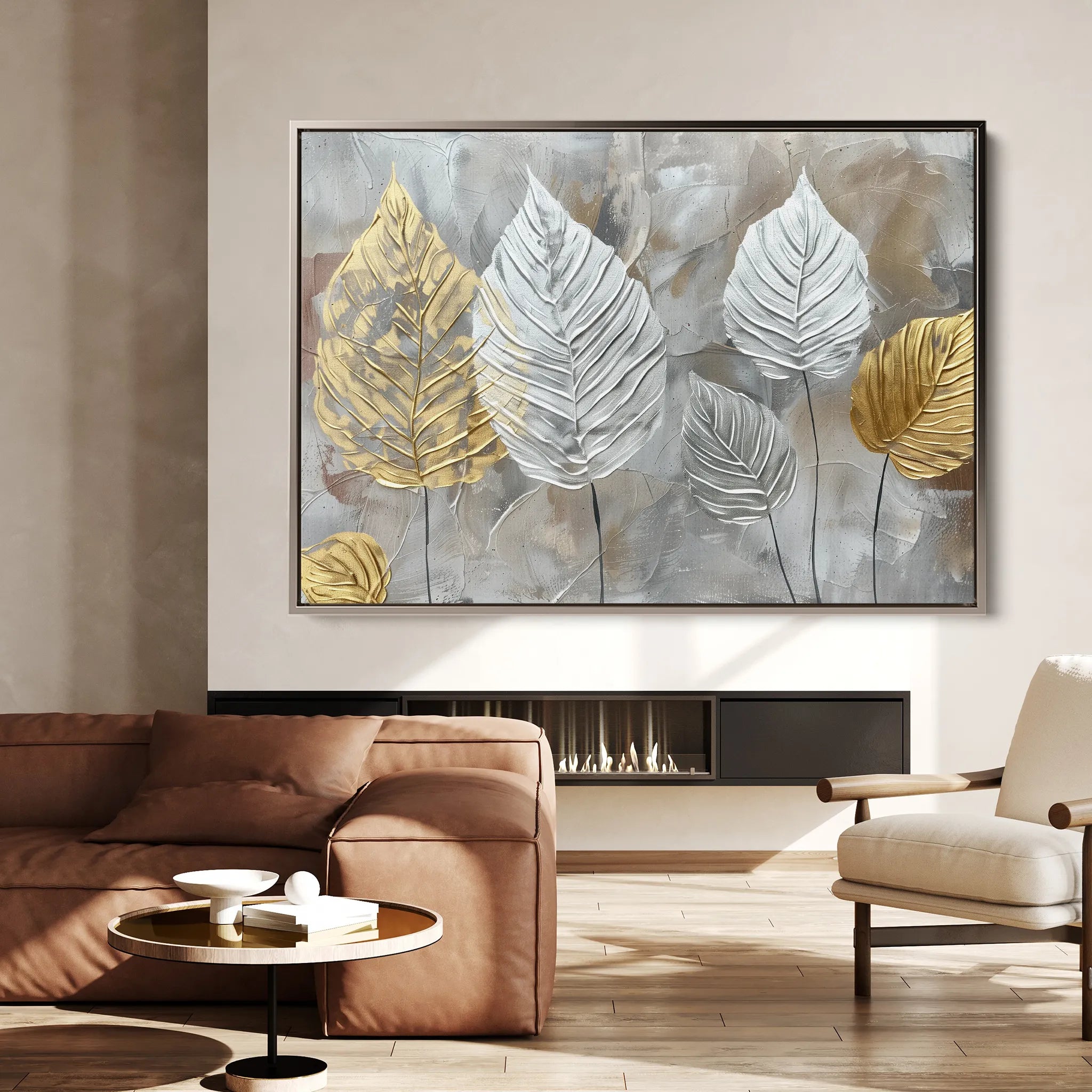 Floral 845 Canvas Art 18" x 24" / 45 x 60 cm / Black
