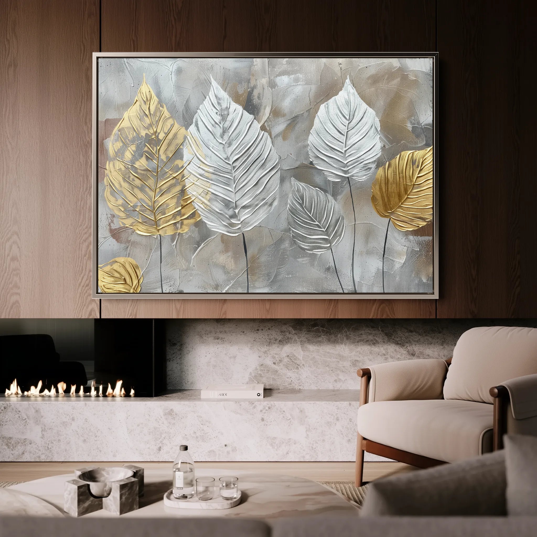 Floral 845 Canvas Art 18" x 24" / 45 x 60 cm / Black