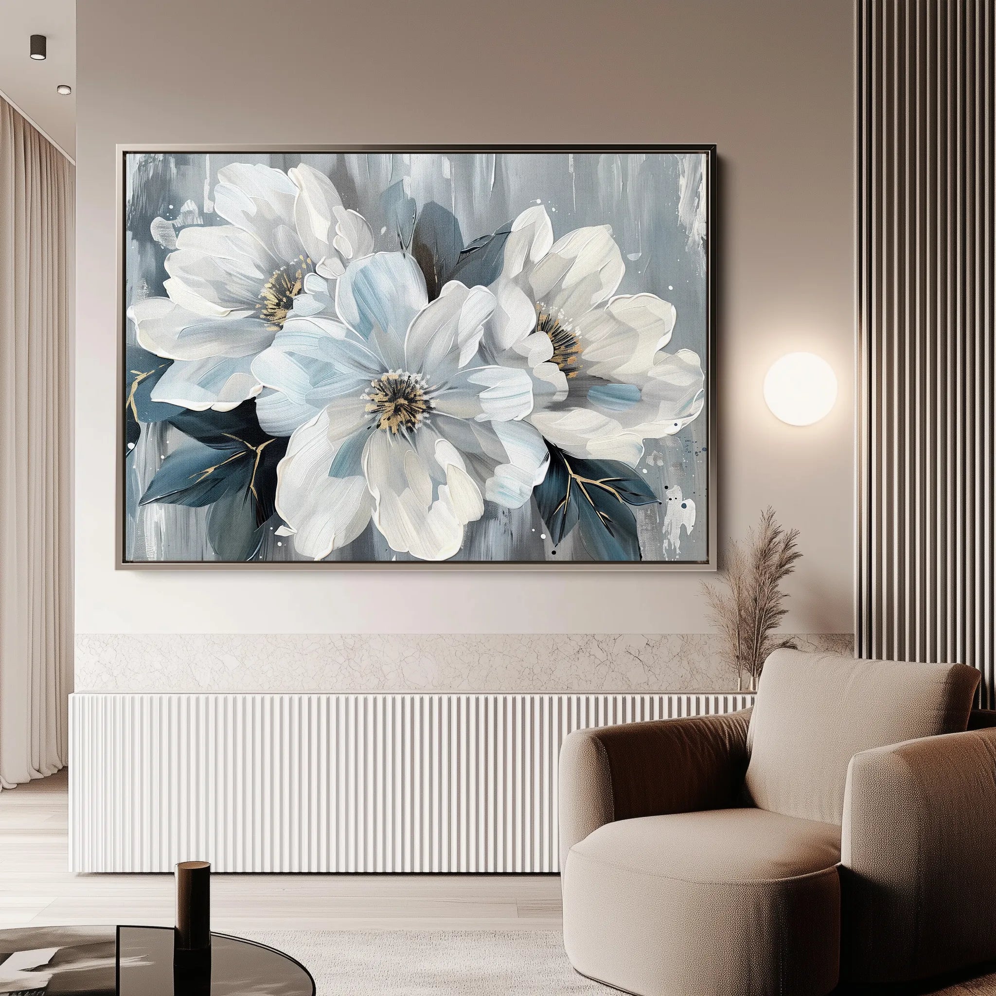 Floral 846 Canvas Art 18" x 24" / 45 x 60 cm / Black