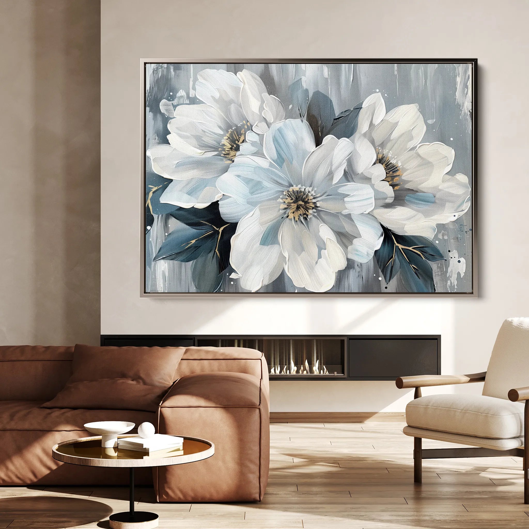 Floral 846 Canvas Art 18" x 24" / 45 x 60 cm / Black