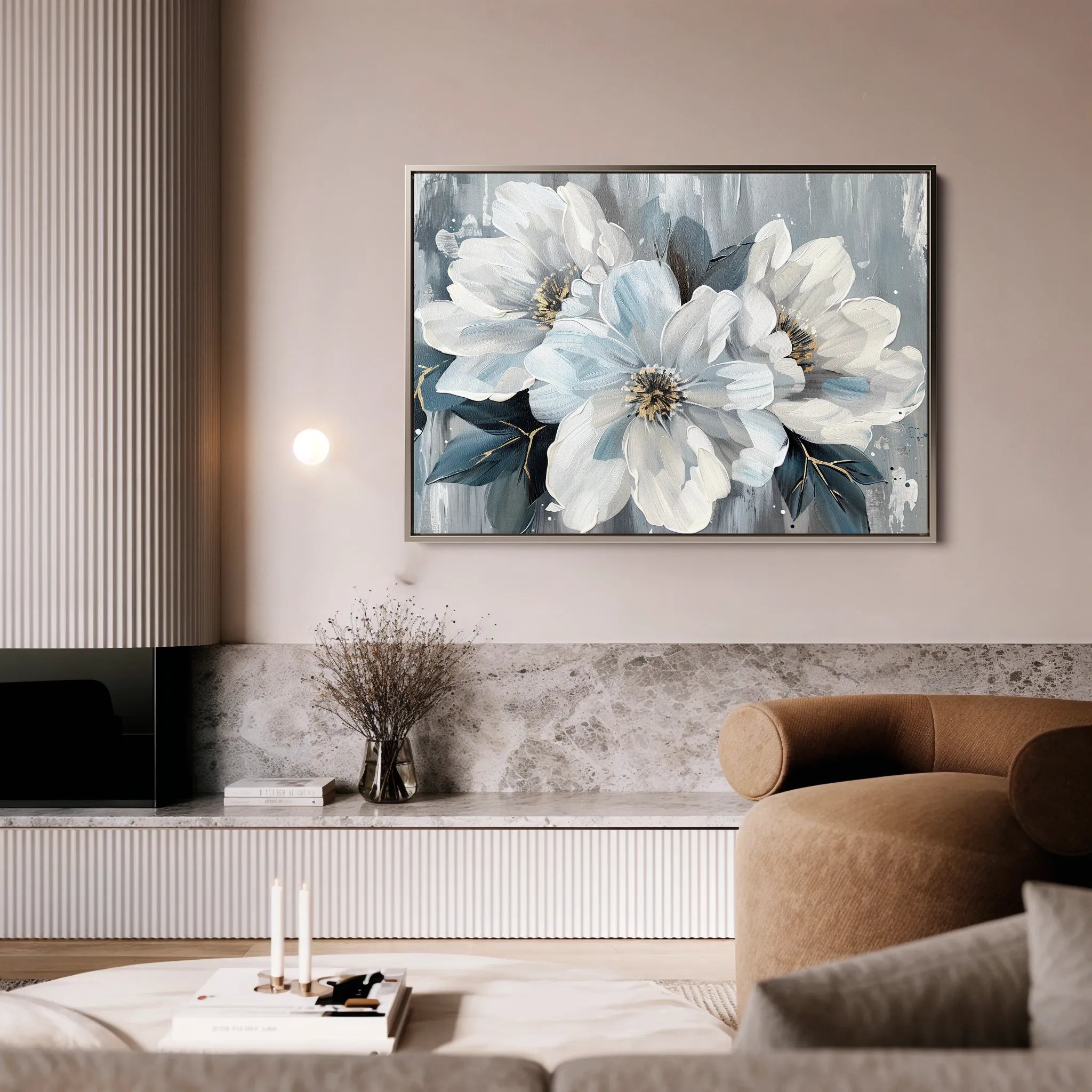 Floral 846 Canvas Art 18" x 24" / 45 x 60 cm / Black