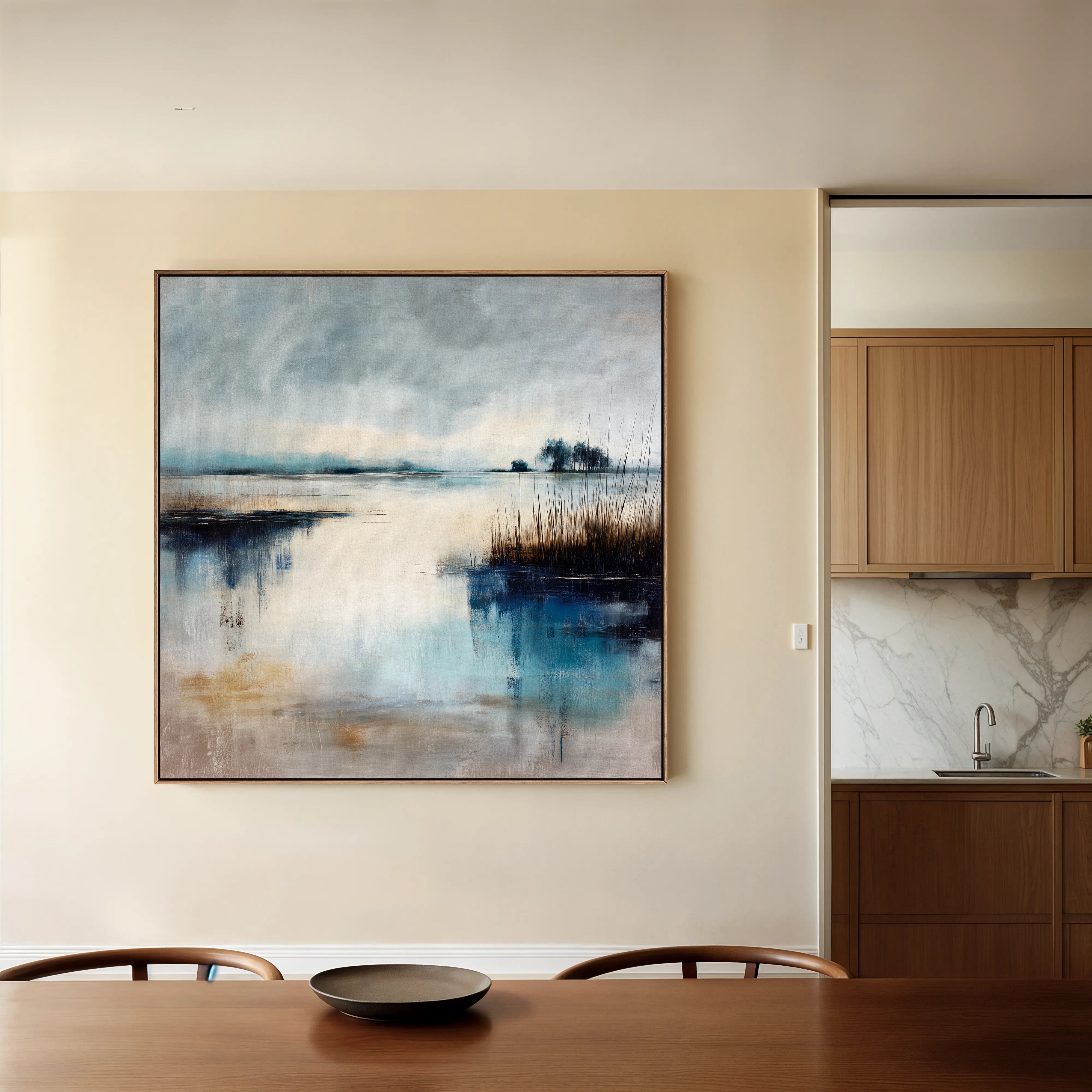 Abstract 847 Canvas Art 16" x 16" / 40 x 40 cm / Black