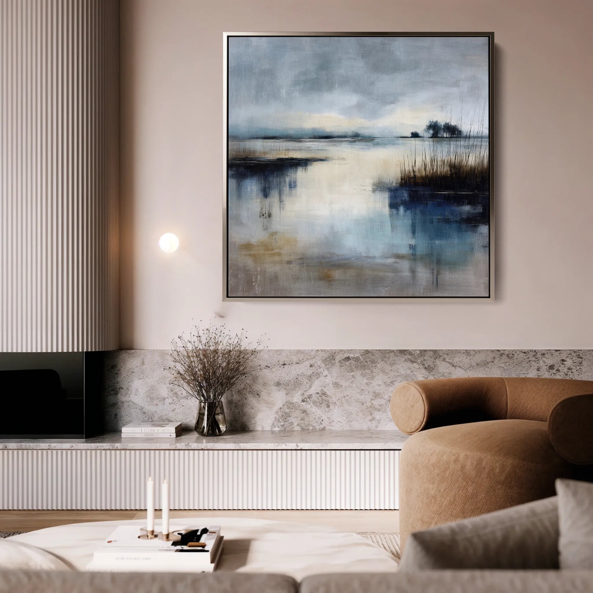 Abstract 847 Canvas Art 16" x 16" / 40 x 40 cm / Black