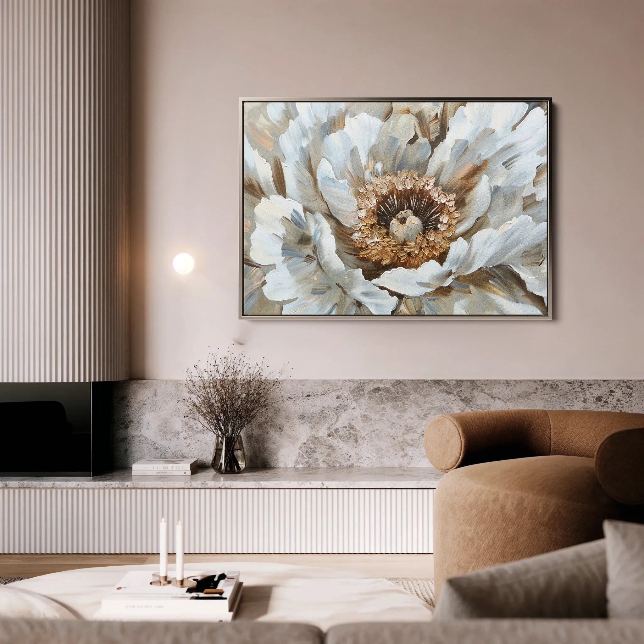 Floral 847 Canvas Art 18" x 24" / 45 x 60 cm / Black