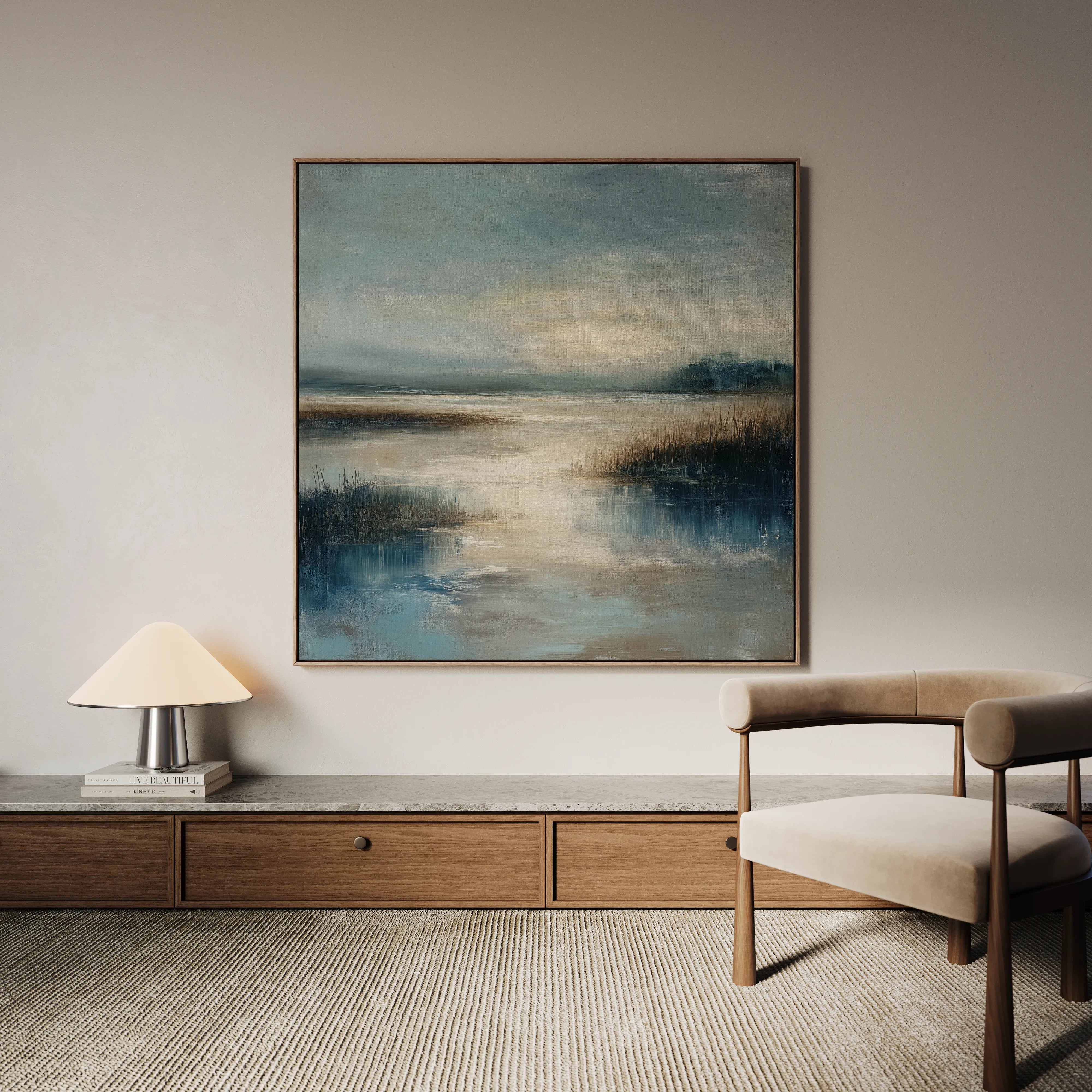 Abstract 848 Canvas Art 16" x 16" / 40 x 40 cm / Black