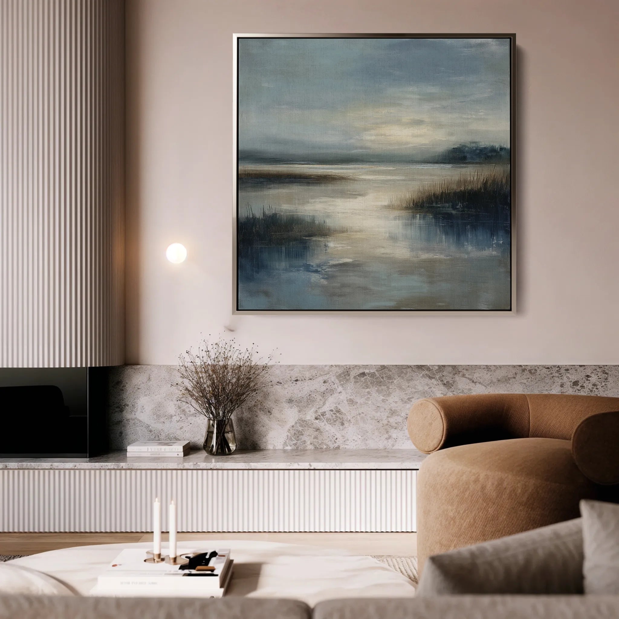 Abstract 848 Canvas Art 16" x 16" / 40 x 40 cm / Black