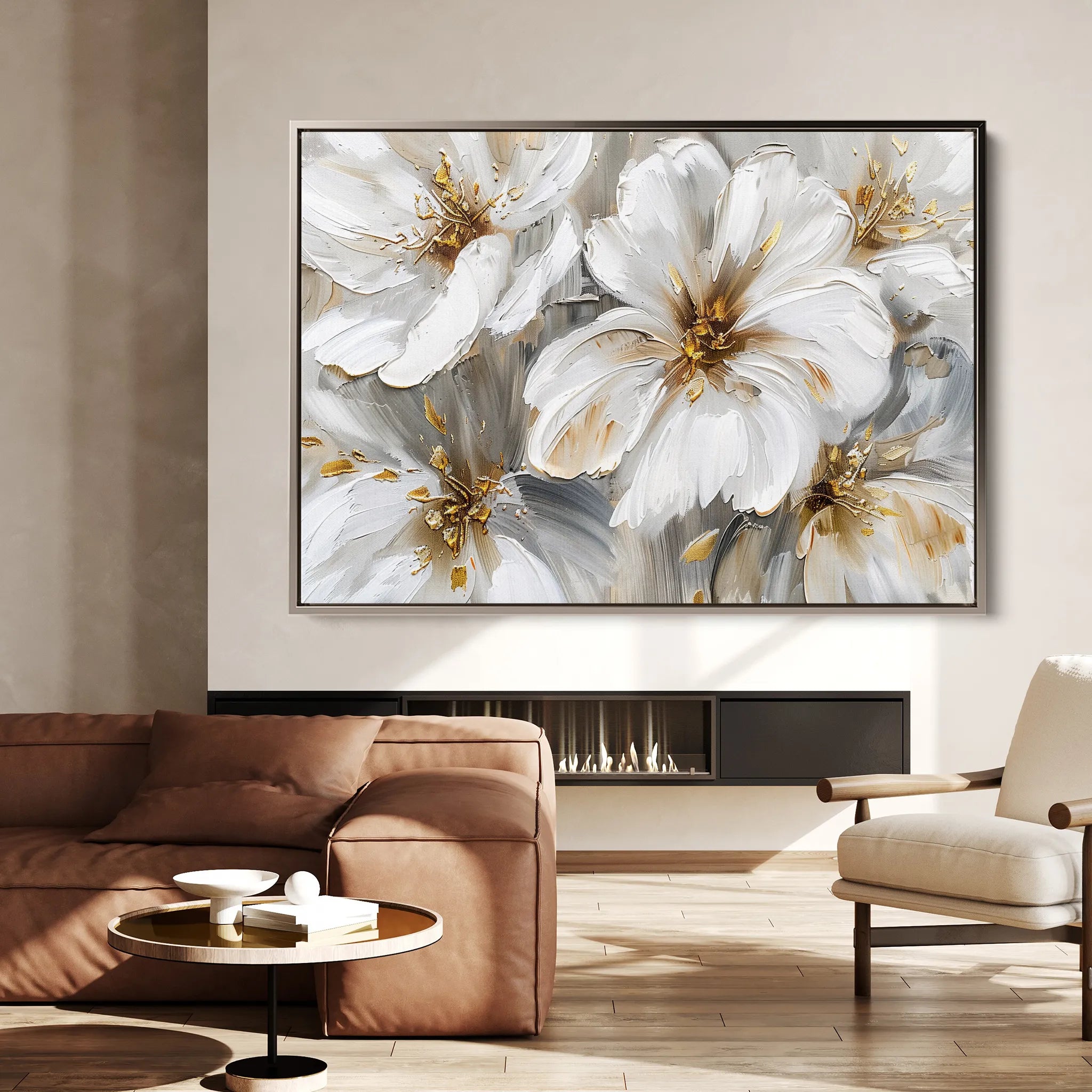 Floral 848 Canvas Art 18" x 24" / 45 x 60 cm / Black