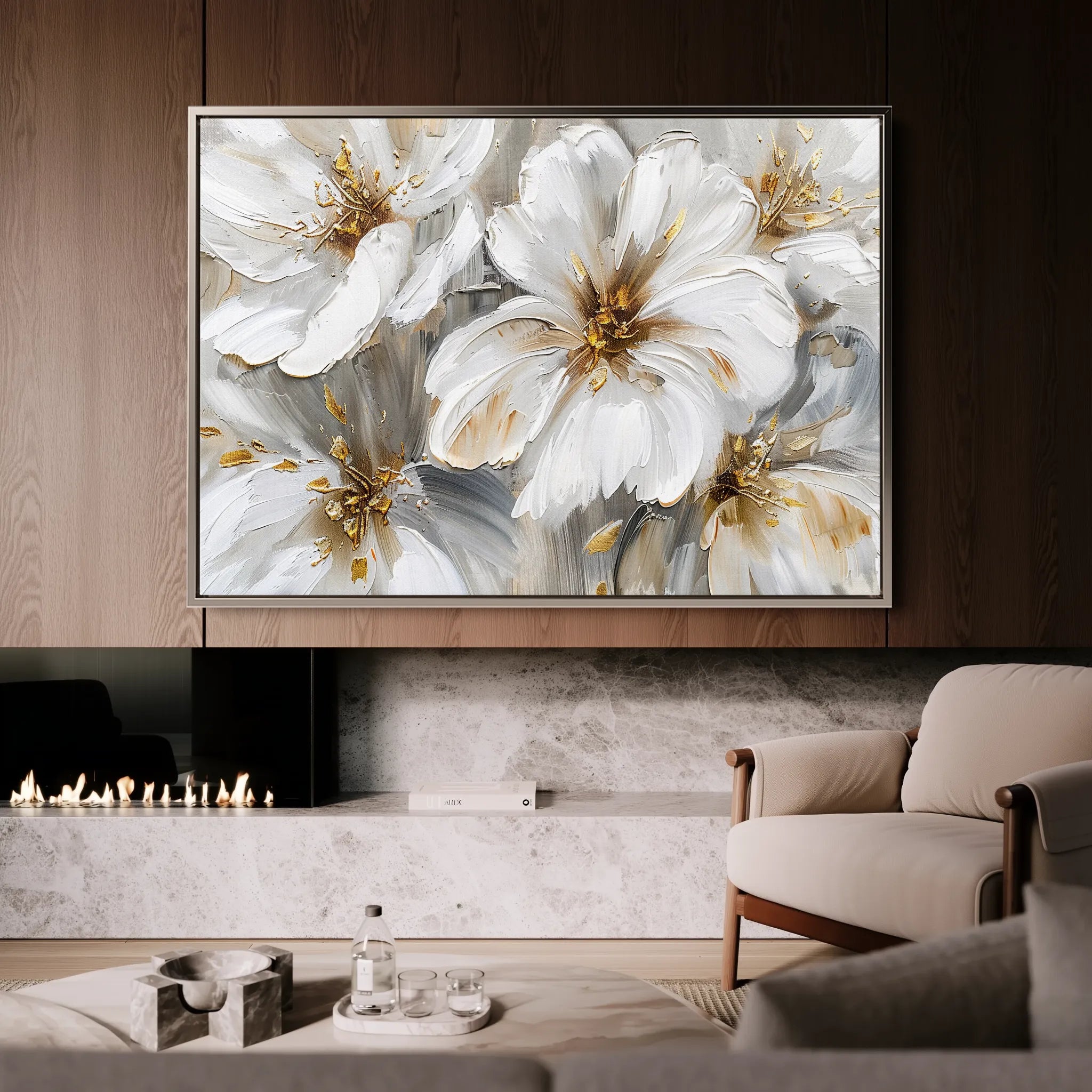 Floral 848 Canvas Art 18" x 24" / 45 x 60 cm / Black