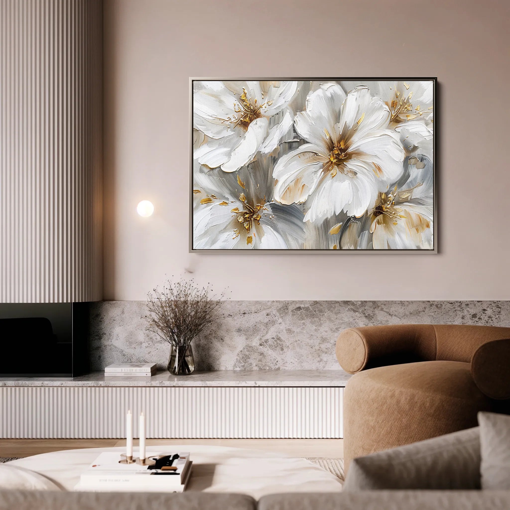 Floral 848 Canvas Art 18" x 24" / 45 x 60 cm / Black