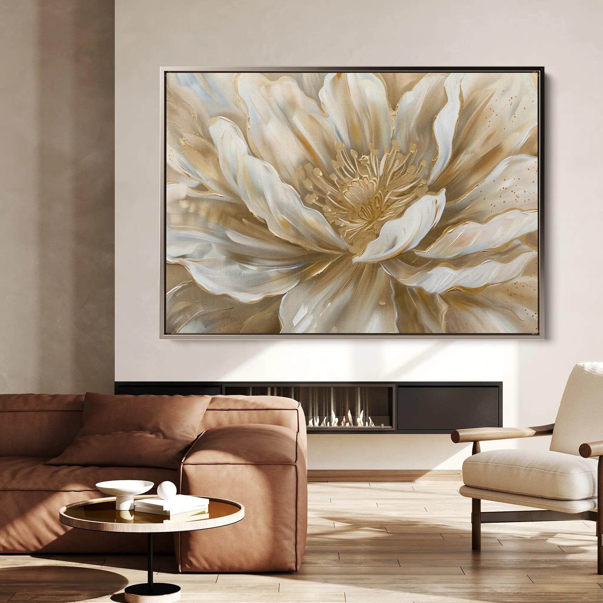 Floral 849 Canvas Art 18" x 24" / 45 x 60 cm / Black