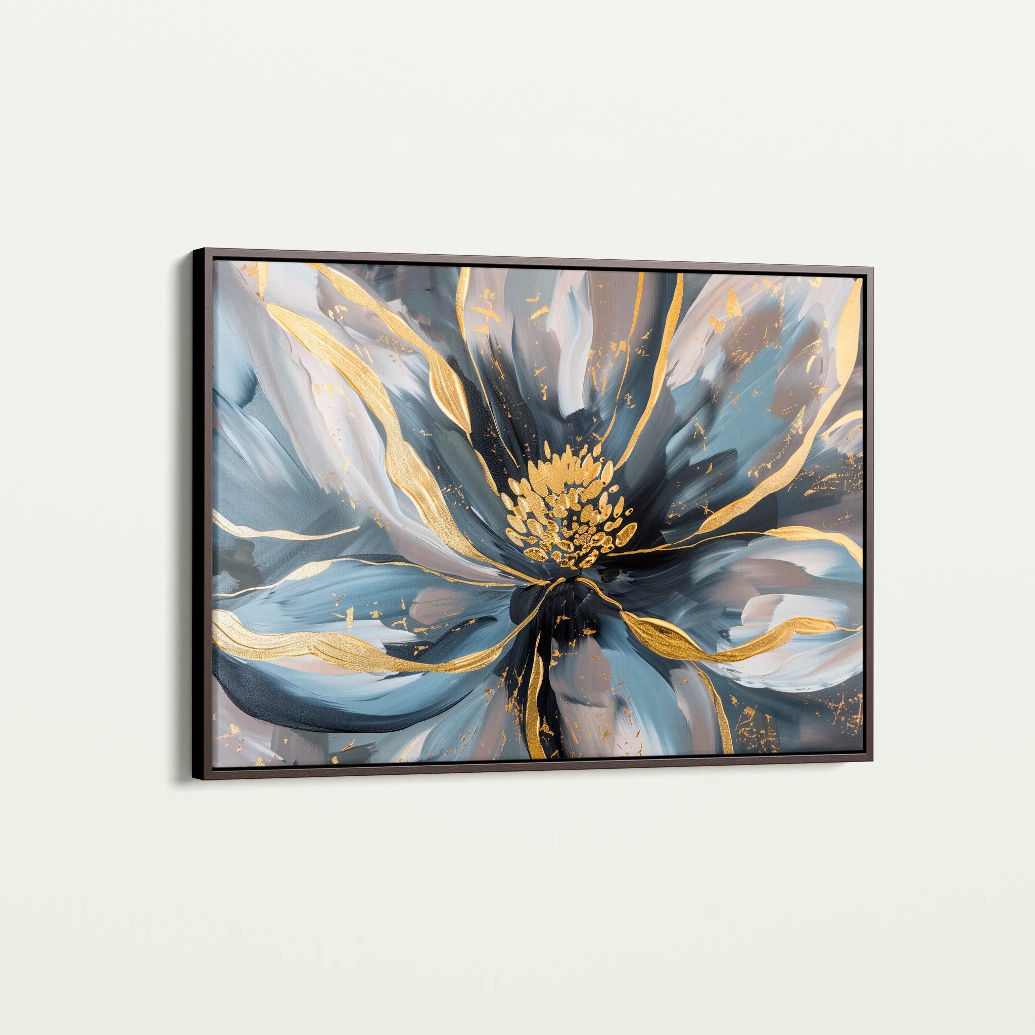 Floral 850 Canvas Art 18" x 24" / 45 x 60 cm / Black