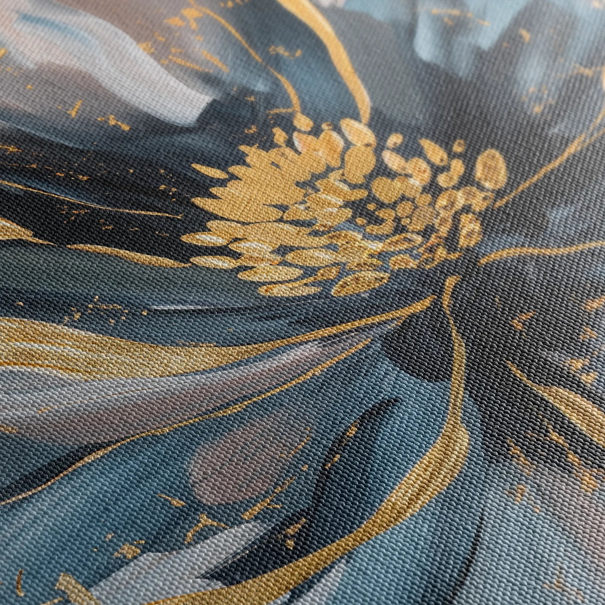 Floral 850 Canvas Art 18" x 24" / 45 x 60 cm / Black