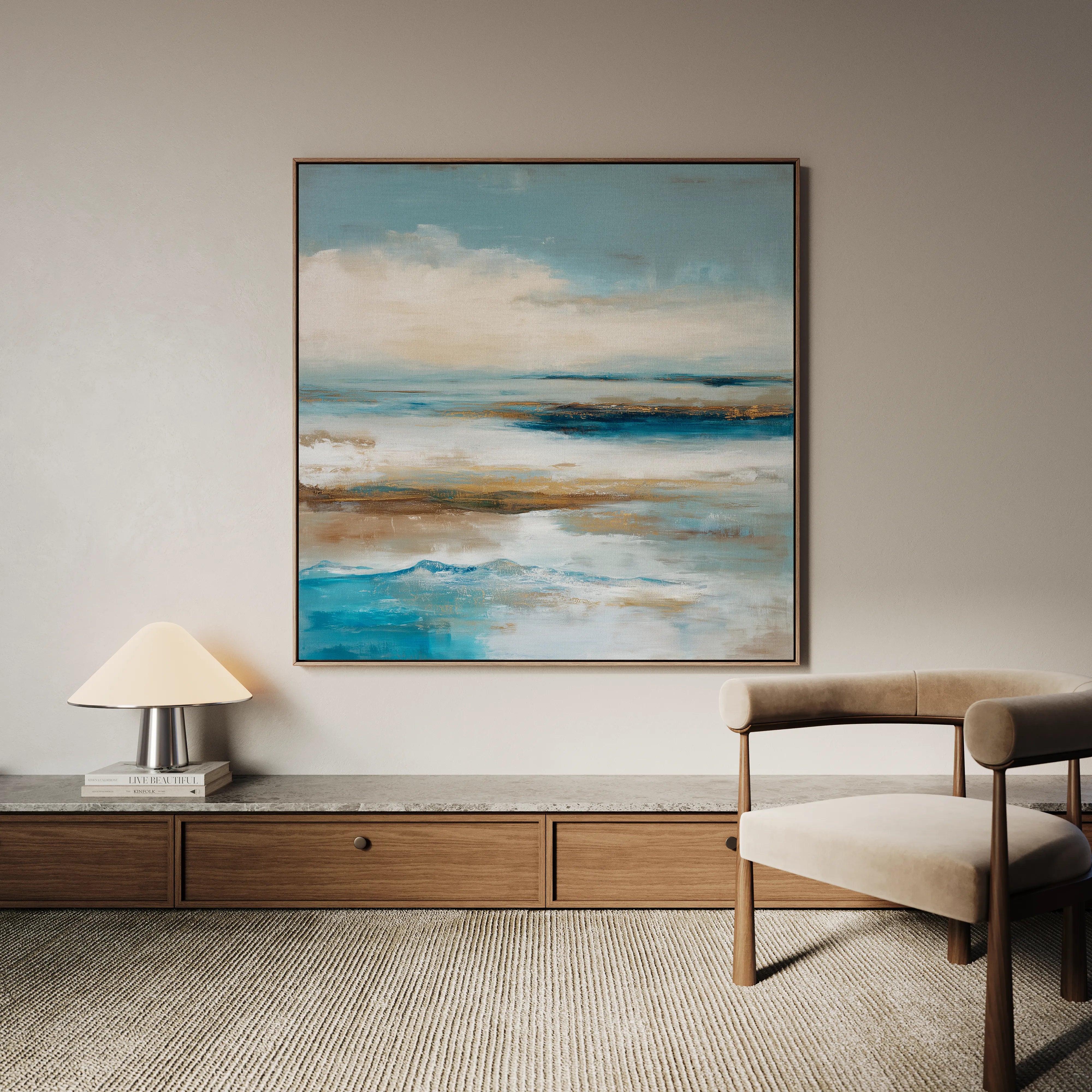 Abstract 851 Canvas Art 16" x 16" / 40 x 40 cm / Black