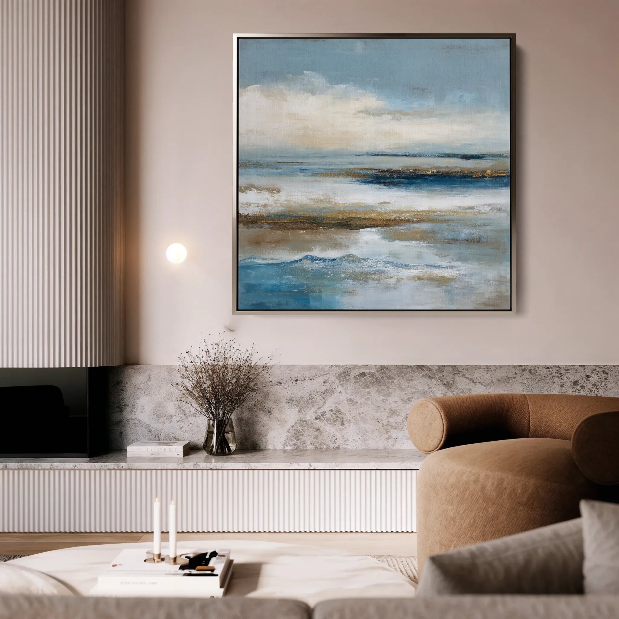 Abstract 851 Canvas Art 16" x 16" / 40 x 40 cm / Black