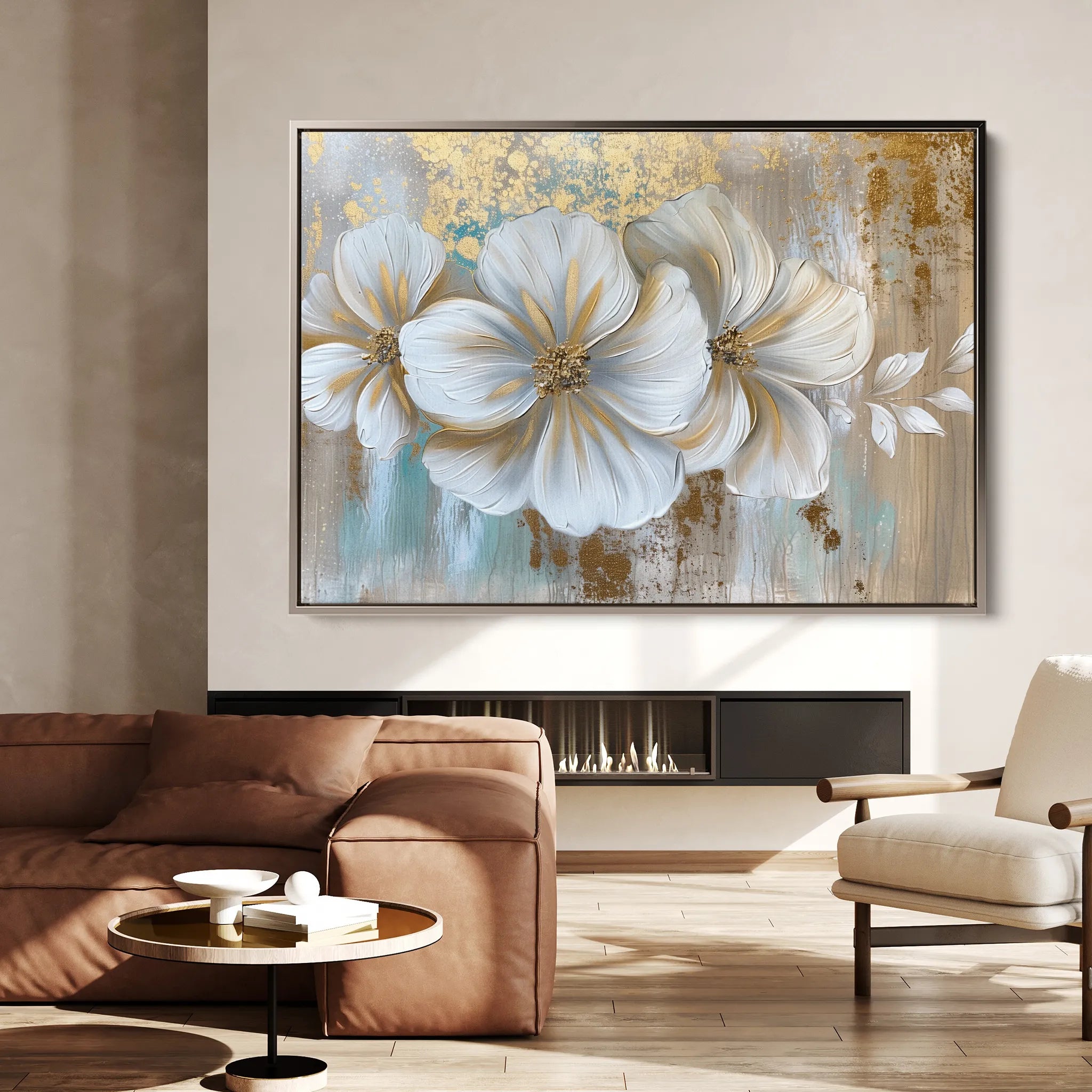 Floral 851 Canvas Art 18" x 24" / 45 x 60 cm / Black