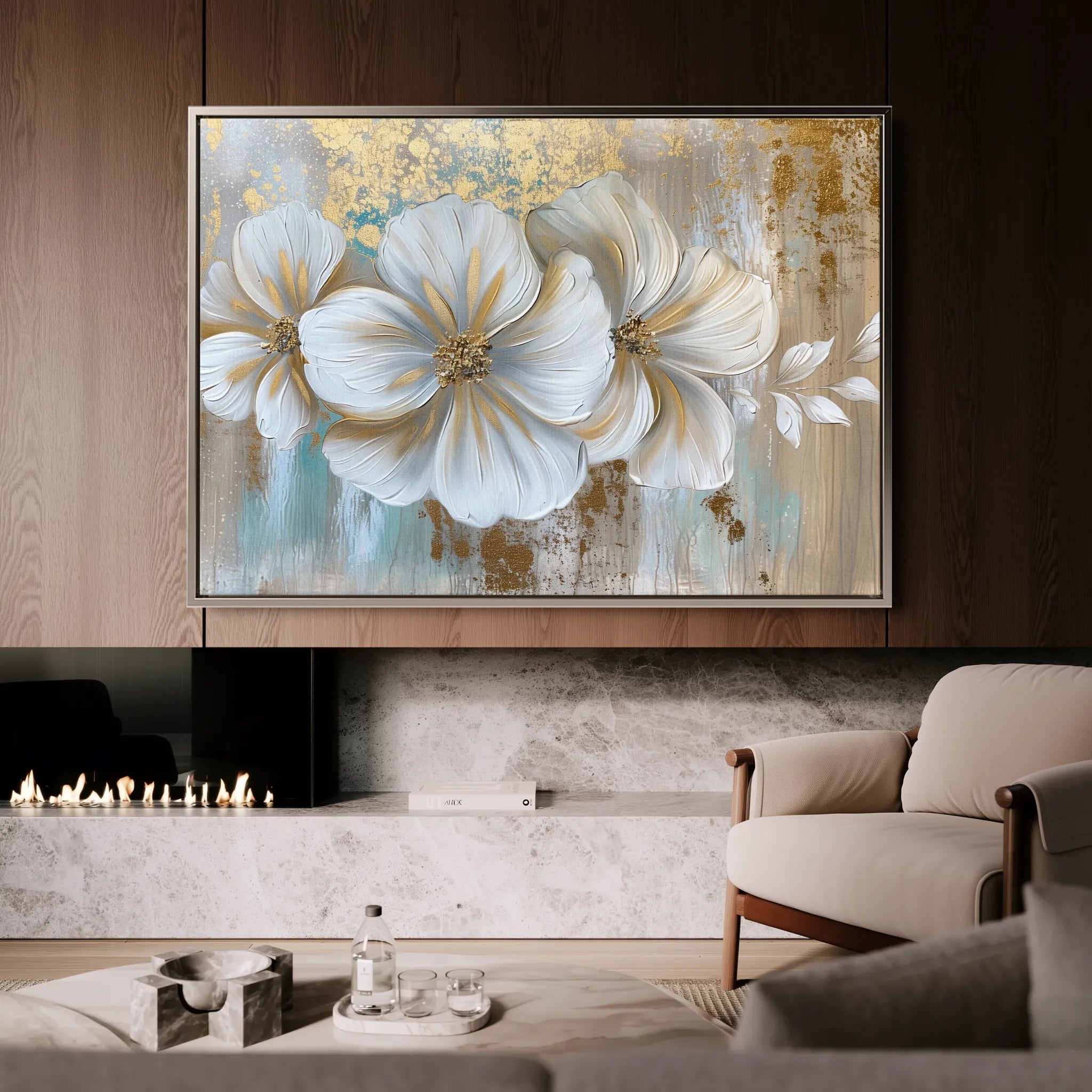 Floral 851 Canvas Art 18" x 24" / 45 x 60 cm / Black