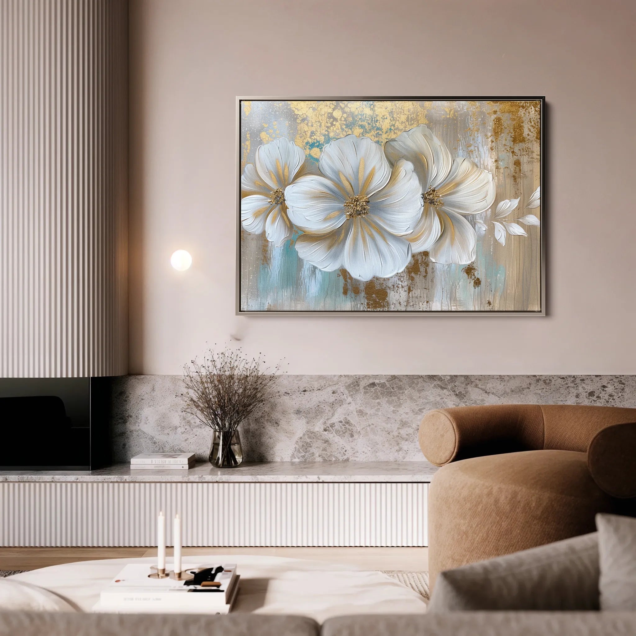 Floral 851 Canvas Art 18" x 24" / 45 x 60 cm / Black