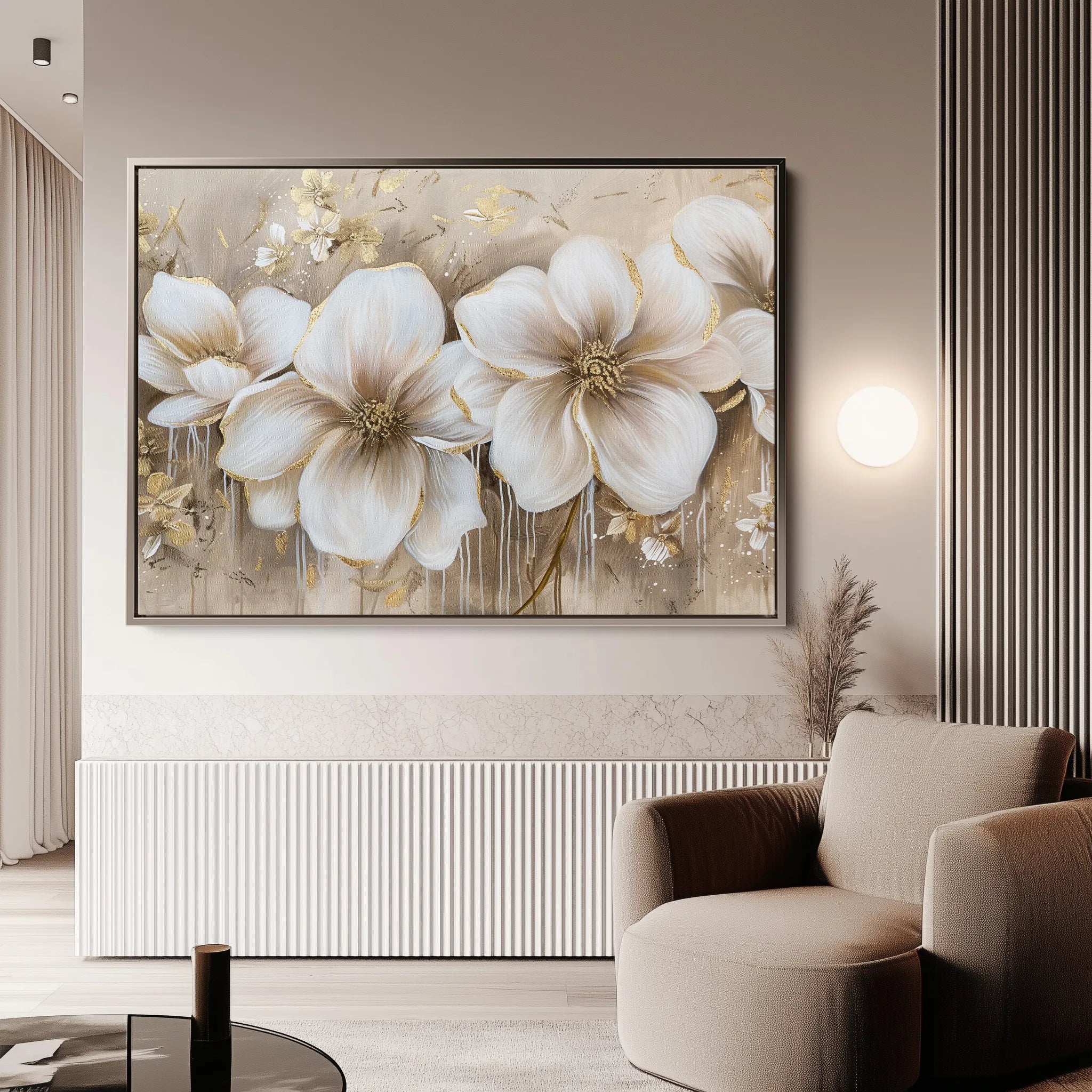 Floral 852 Canvas Art 18" x 24" / 45 x 60 cm / Black
