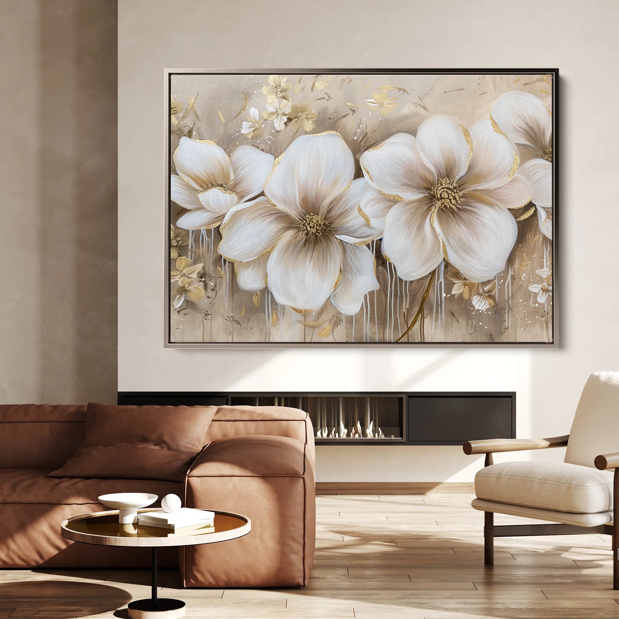 Floral 852 Canvas Art 18" x 24" / 45 x 60 cm / Black