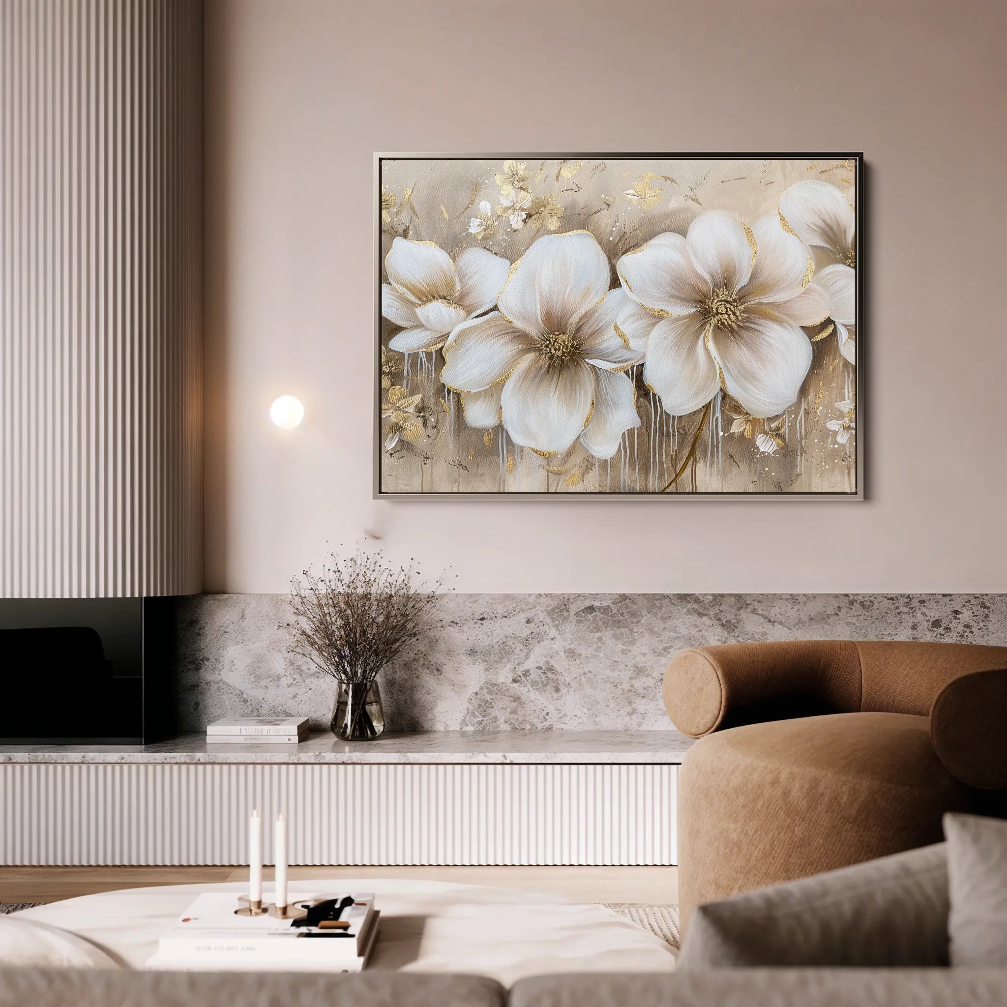 Floral 852 Canvas Art 18" x 24" / 45 x 60 cm / Black