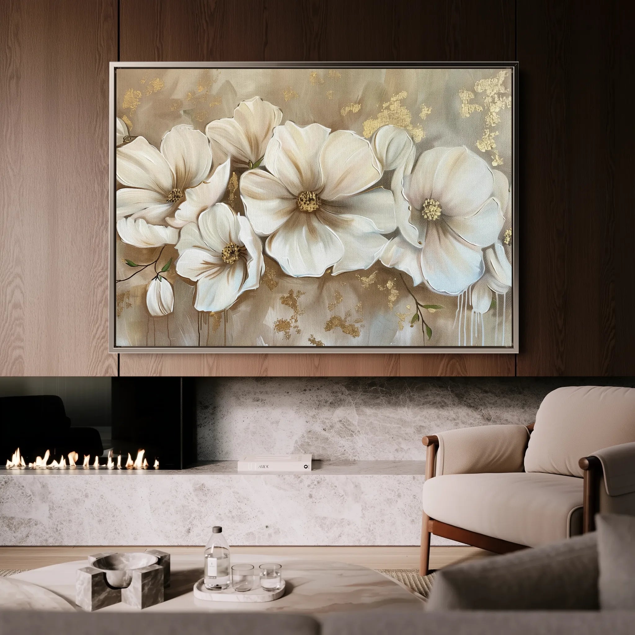 Floral 853 Canvas Art 18" x 24" / 45 x 60 cm / Black