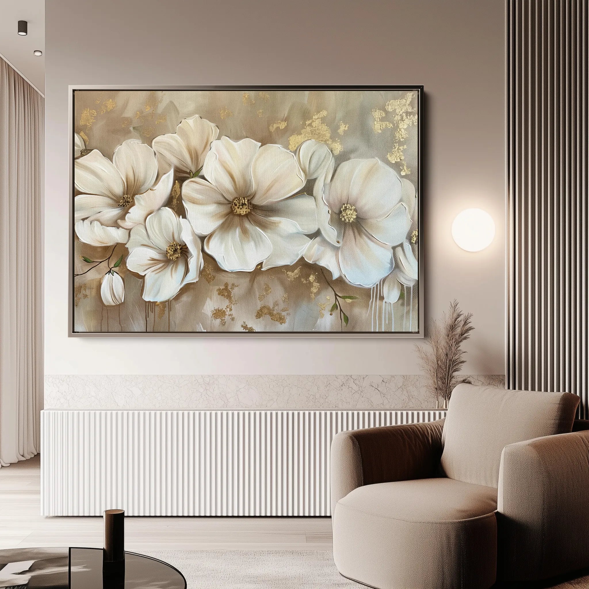 Floral 853 Canvas Art 18" x 24" / 45 x 60 cm / Black