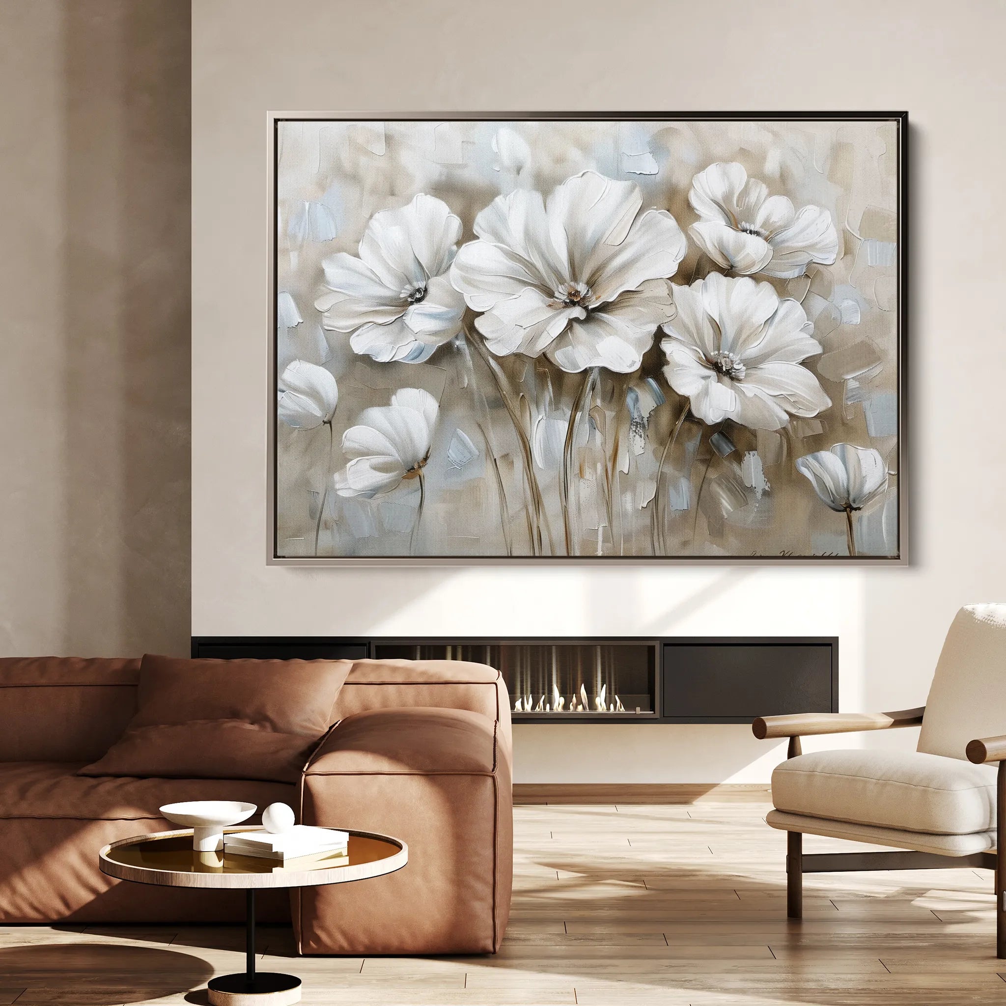 Floral 854 Canvas Art 18" x 24" / 45 x 60 cm / Black