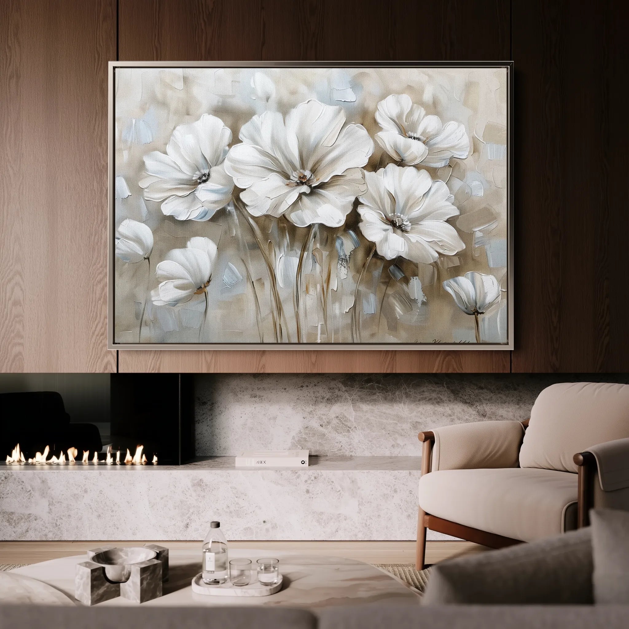 Floral 854 Canvas Art 18" x 24" / 45 x 60 cm / Black