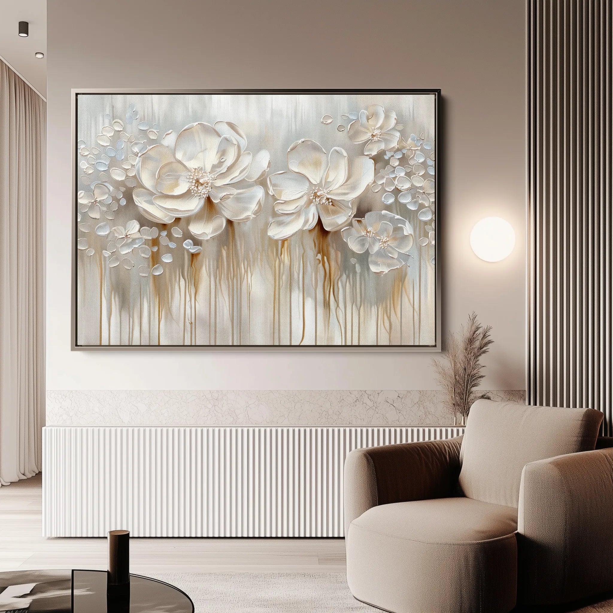 Floral 855 Canvas Art 18" x 24" / 45 x 60 cm / Black
