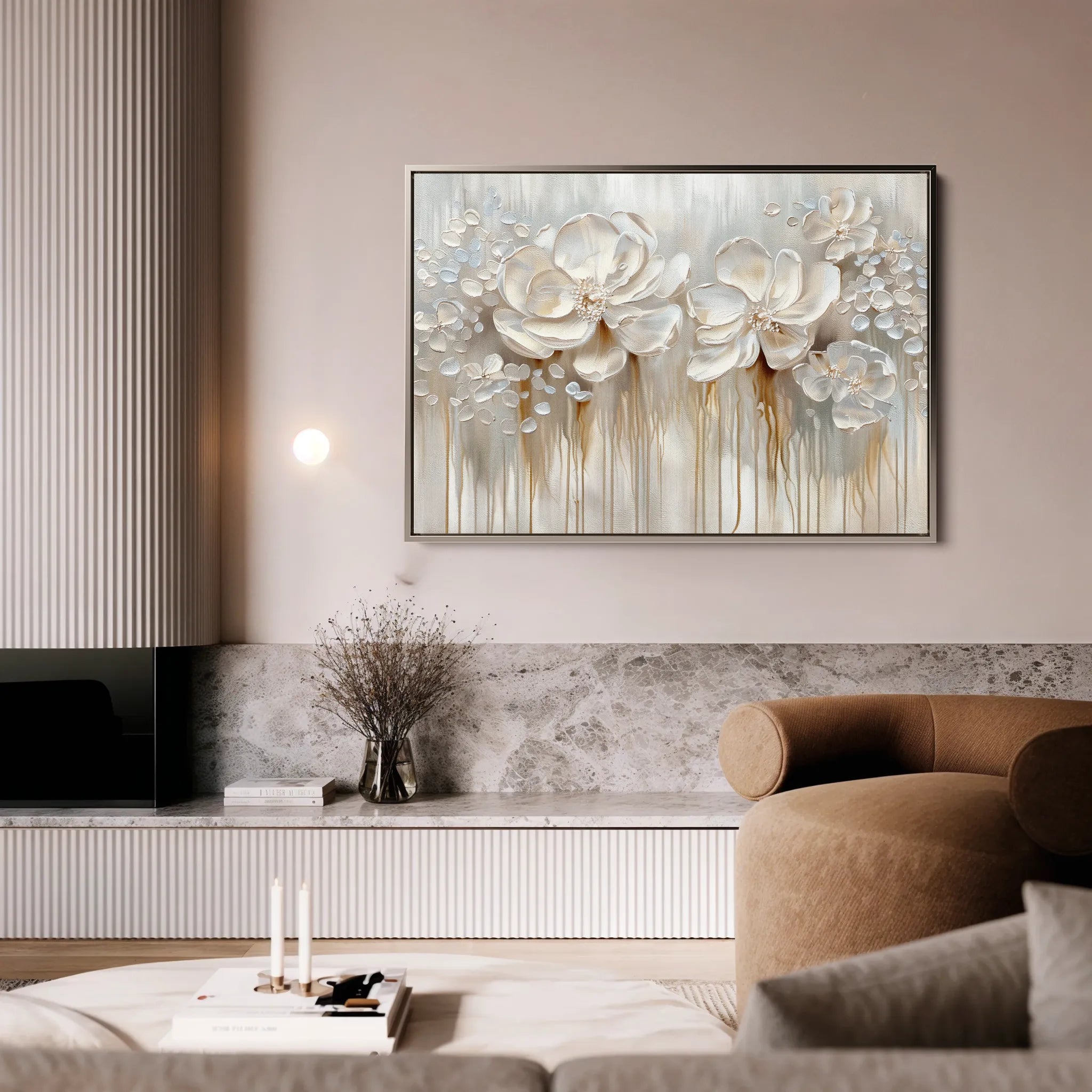 Floral 855 Canvas Art 18" x 24" / 45 x 60 cm / Black
