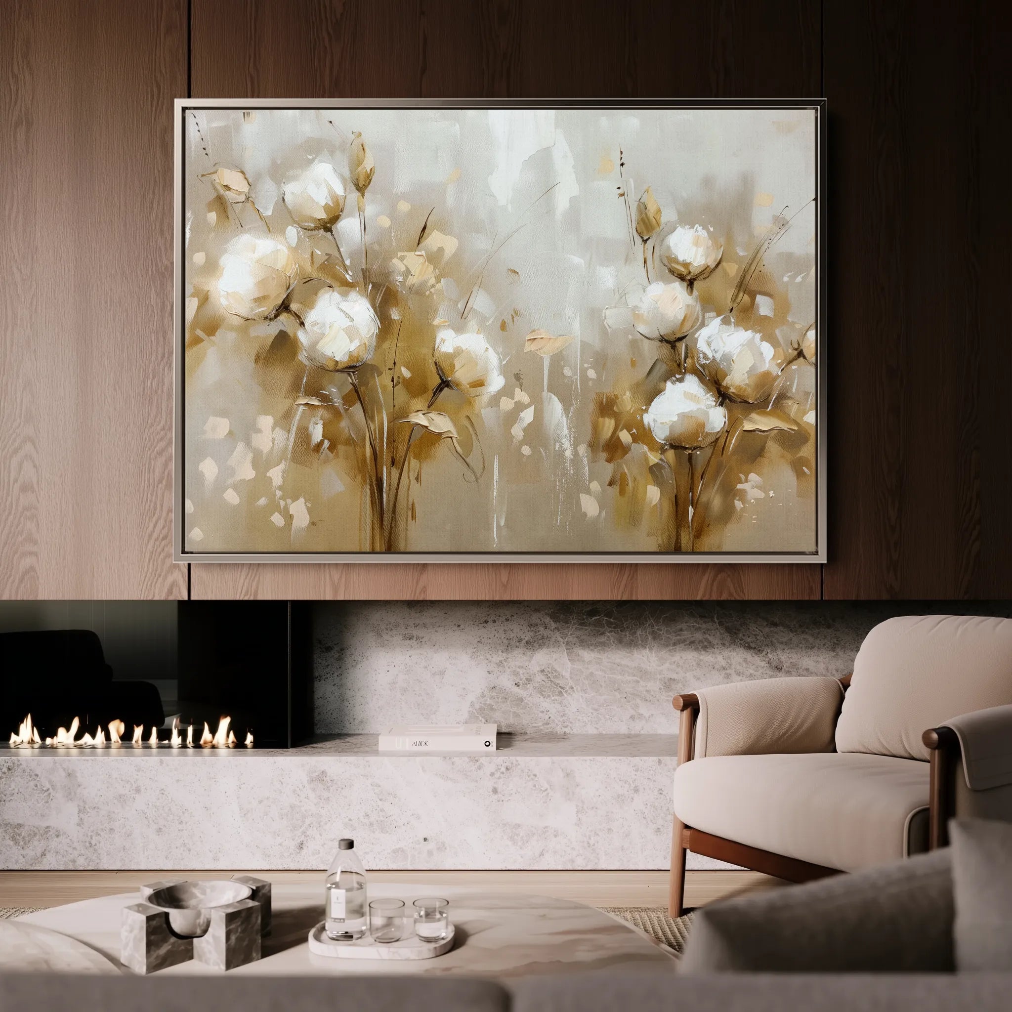 Floral 856 Canvas Art 18" x 24" / 45 x 60 cm / Black