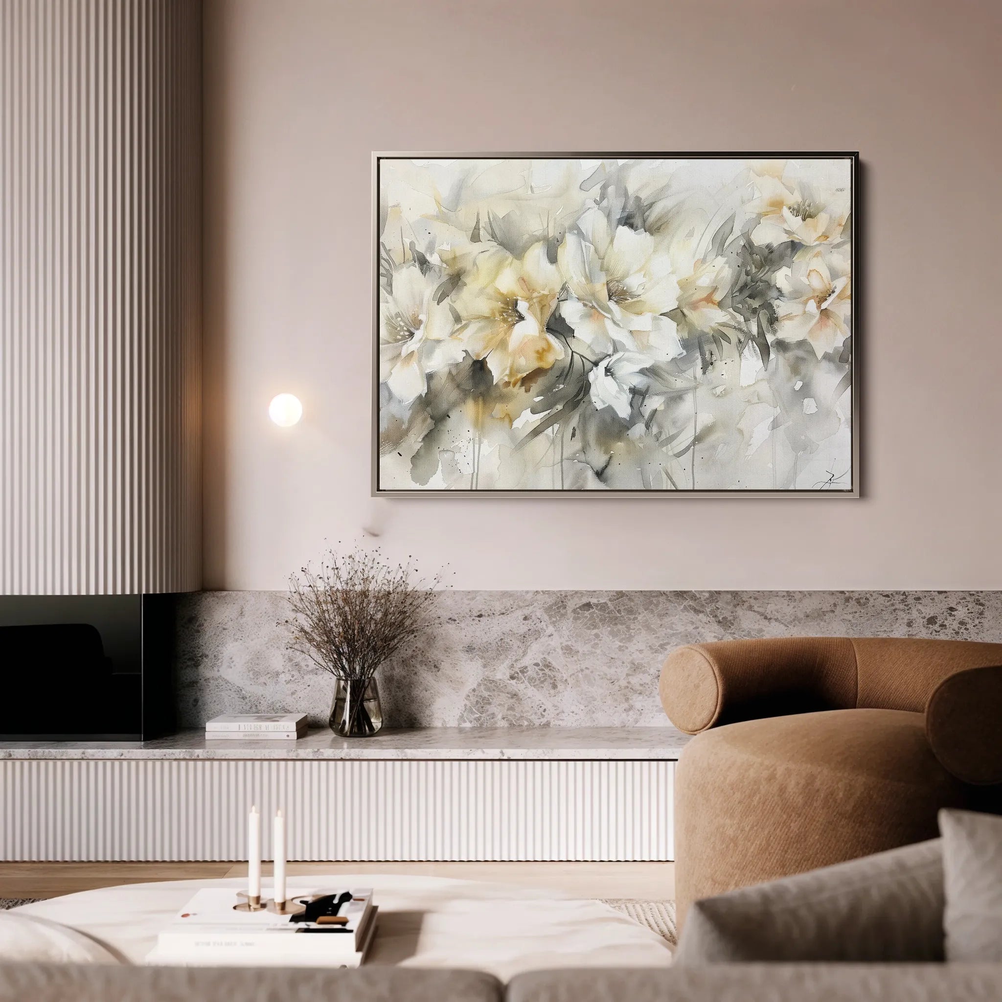 Floral 857 Canvas Art 18" x 24" / 45 x 60 cm / Black