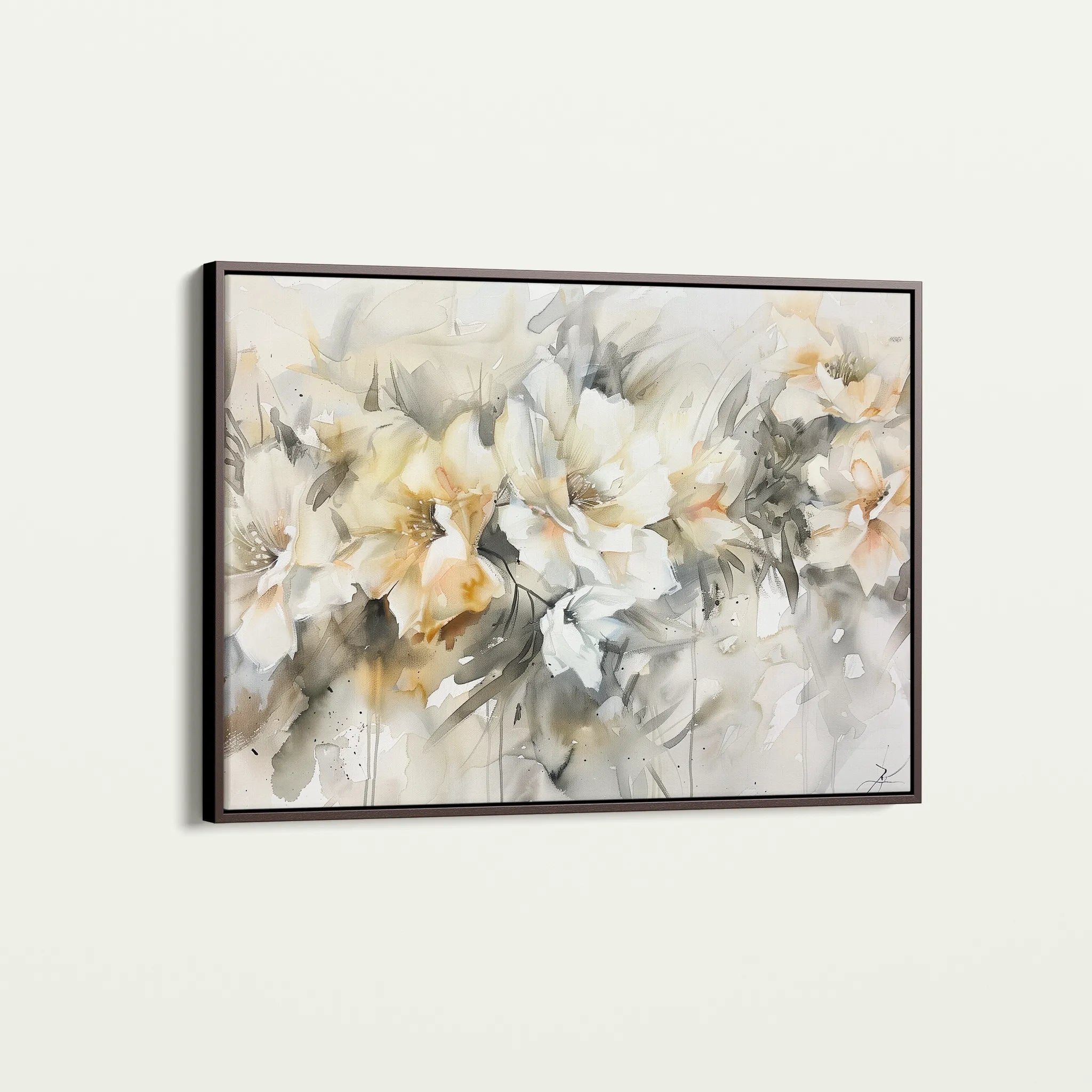 Floral 857 Canvas Art 18" x 24" / 45 x 60 cm / Black