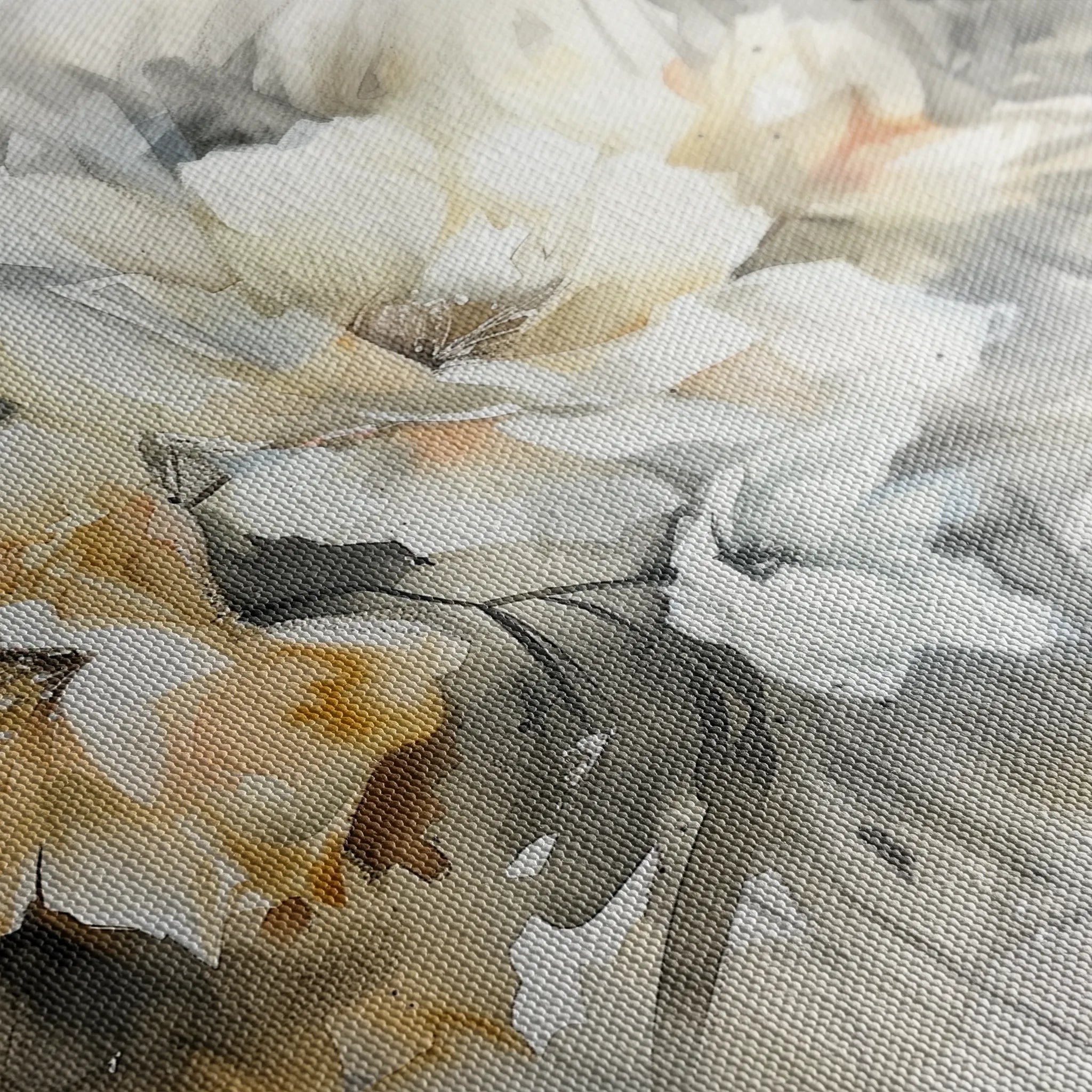 Floral 857 Canvas Art 18" x 24" / 45 x 60 cm / Black