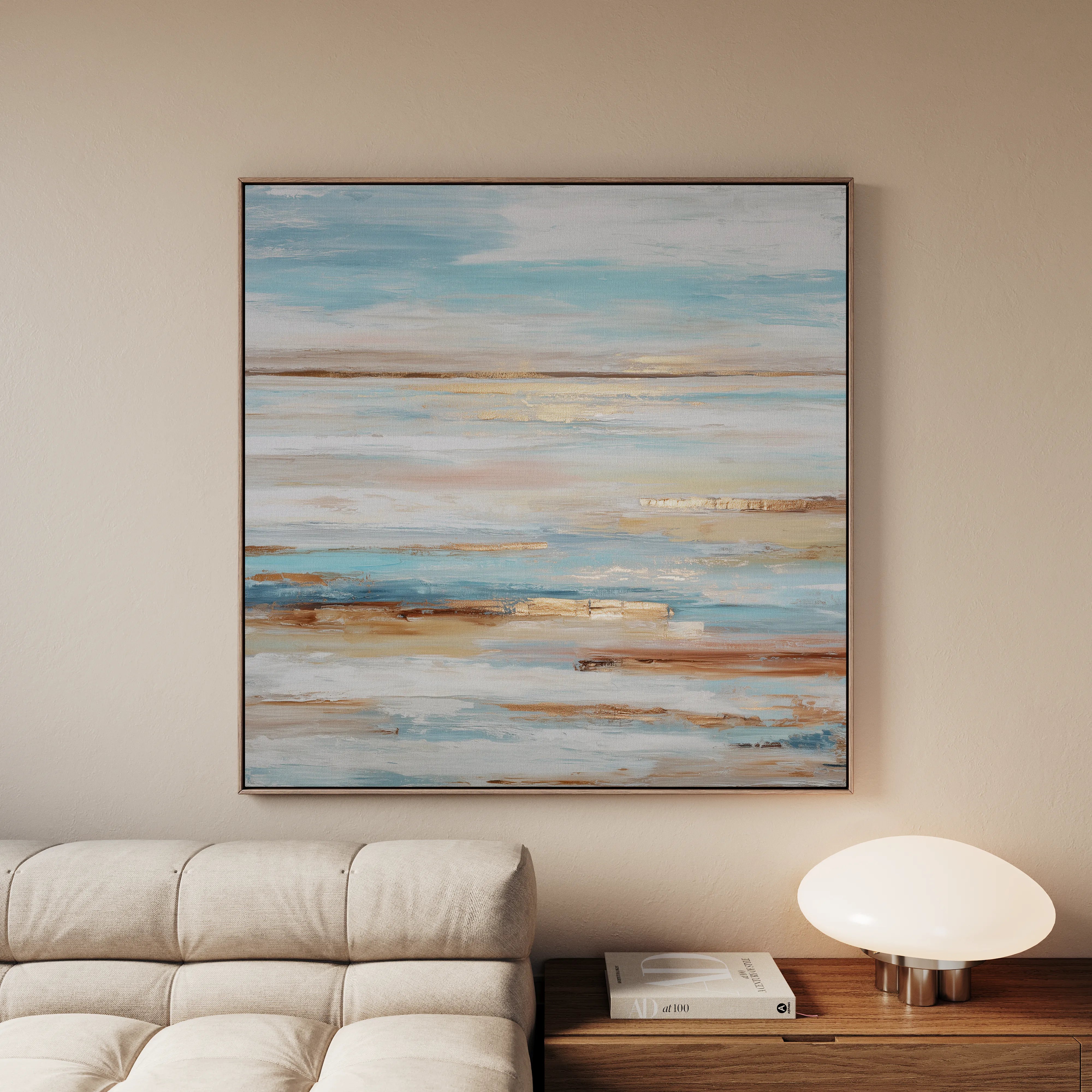 Abstract 858 Canvas Art 16" x 16" / 40 x 40 cm / Black