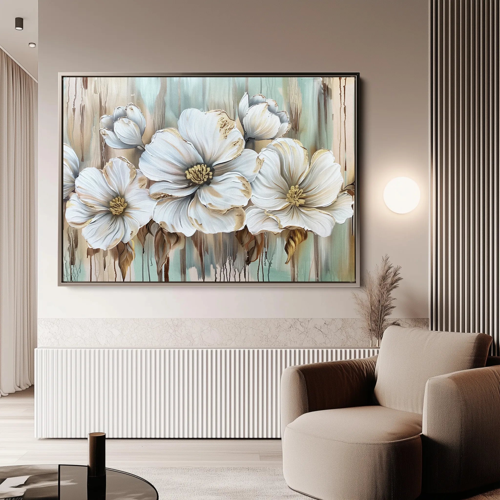 Floral 858 Canvas Art 18" x 24" / 45 x 60 cm / Black