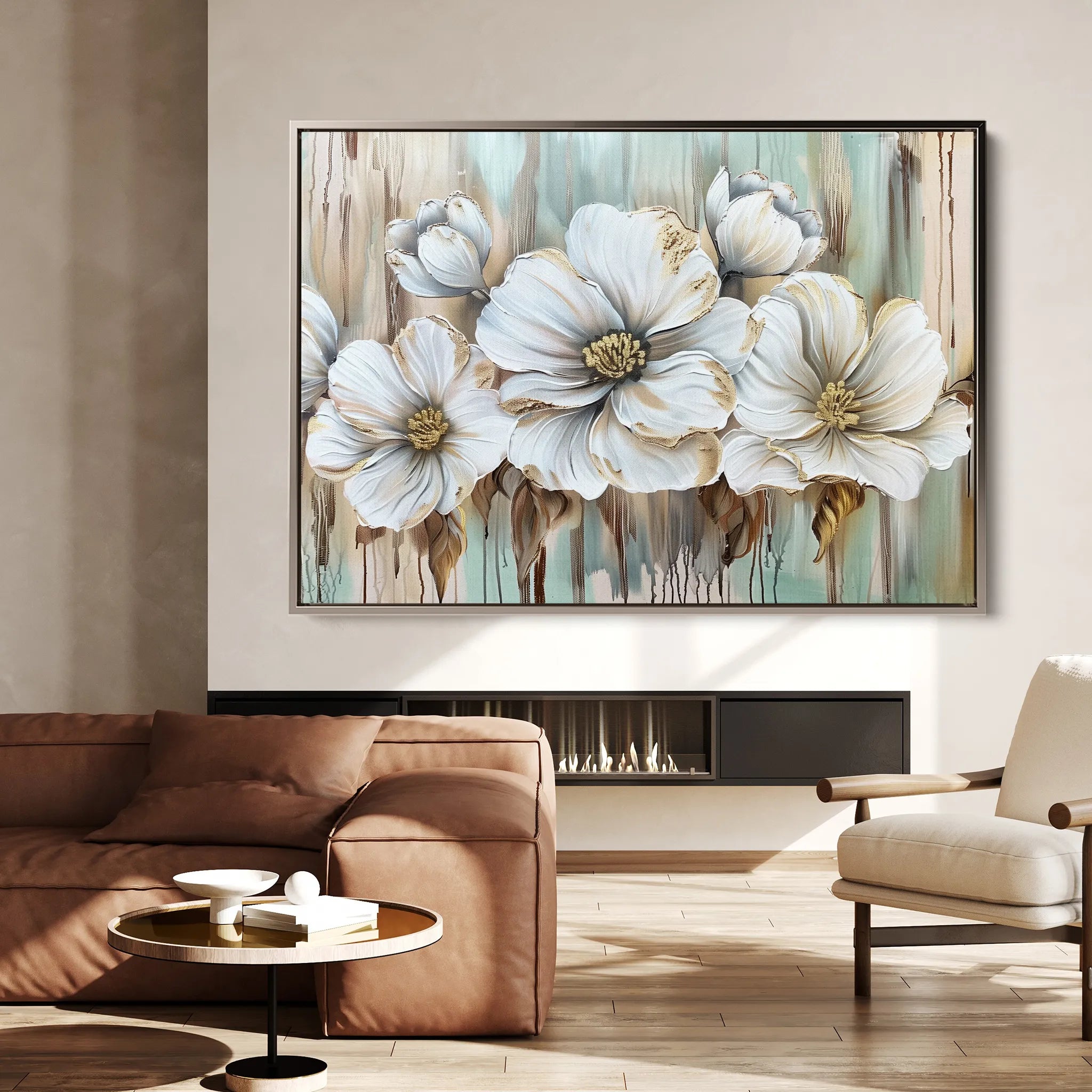 Floral 858 Canvas Art 18" x 24" / 45 x 60 cm / Black