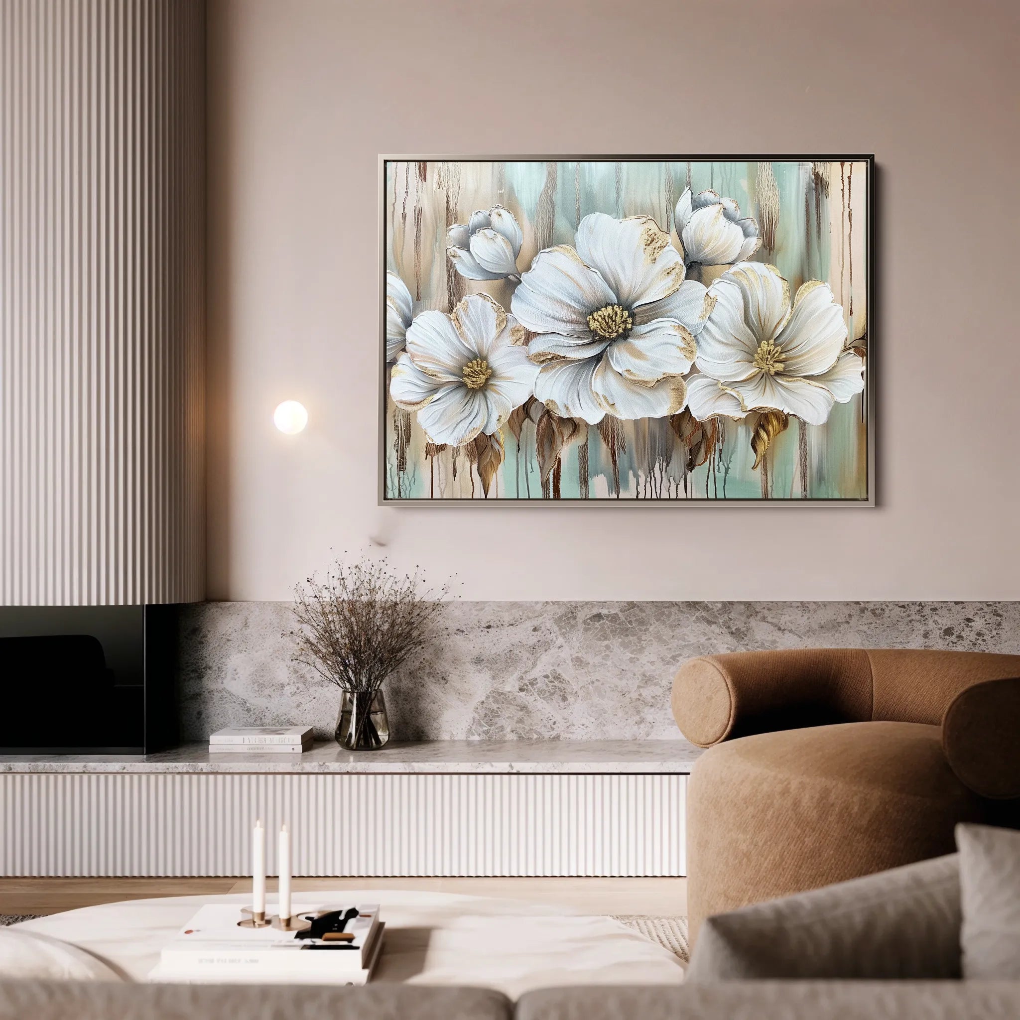 Floral 858 Canvas Art 18" x 24" / 45 x 60 cm / Black