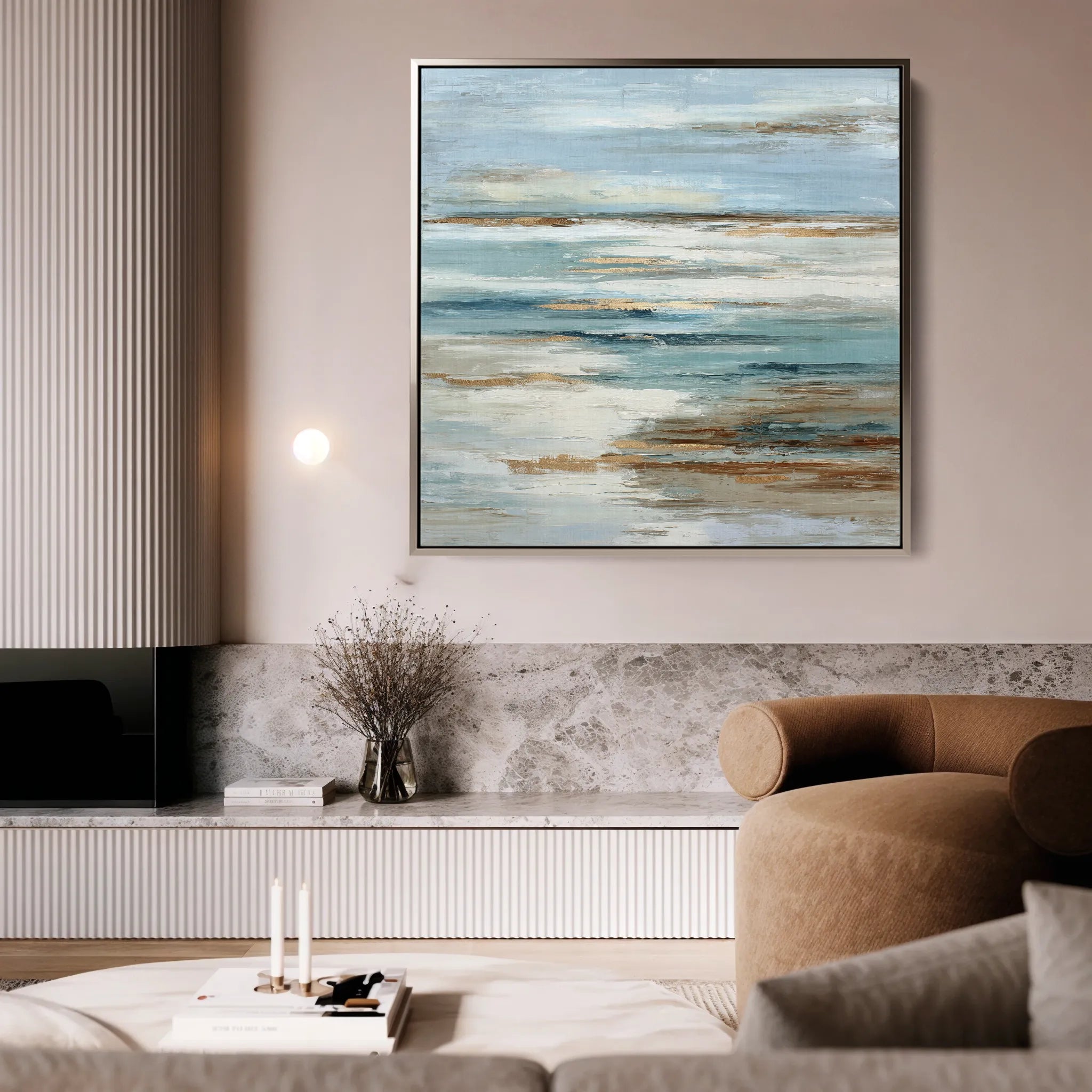 Abstract 859 Canvas Art 16" x 16" / 40 x 40 cm / Black
