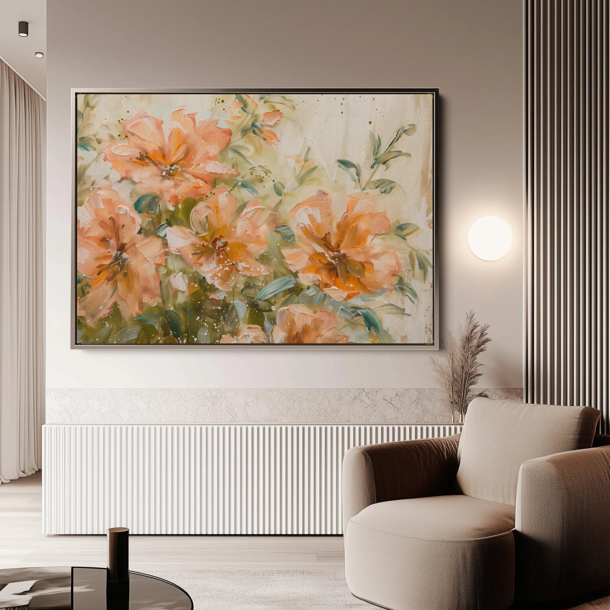 Floral 859 Canvas Art 18" x 24" / 45 x 60 cm / Black