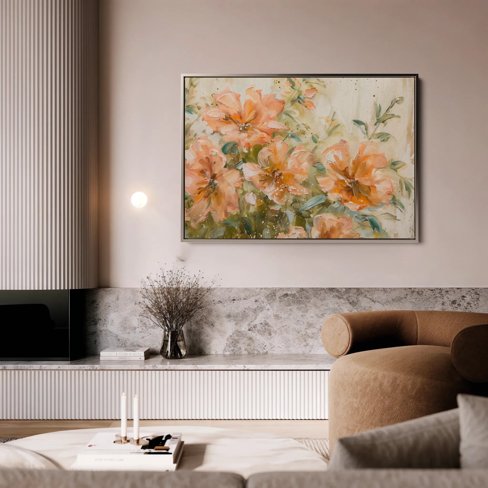 Floral 859 Canvas Art 18" x 24" / 45 x 60 cm / Black
