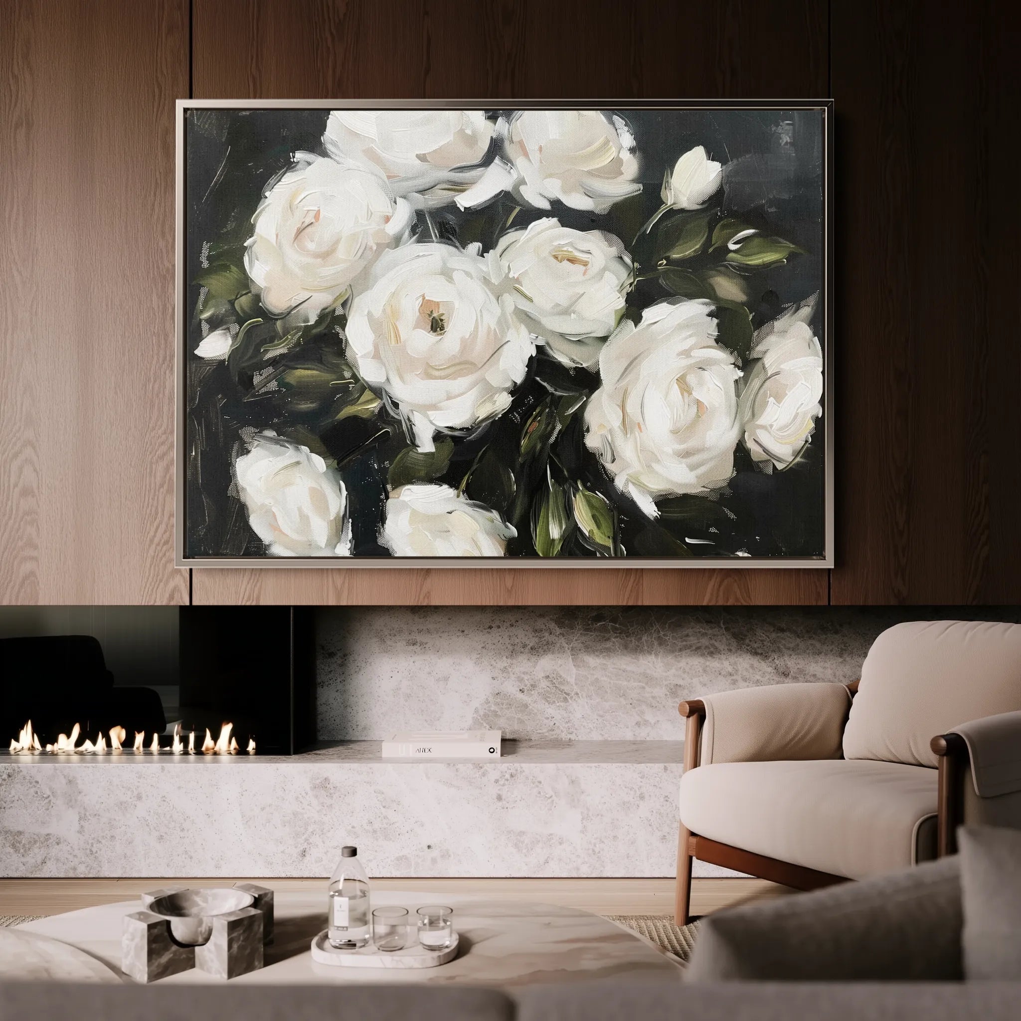 Floral 860 Canvas Art 18" x 24" / 45 x 60 cm / Black
